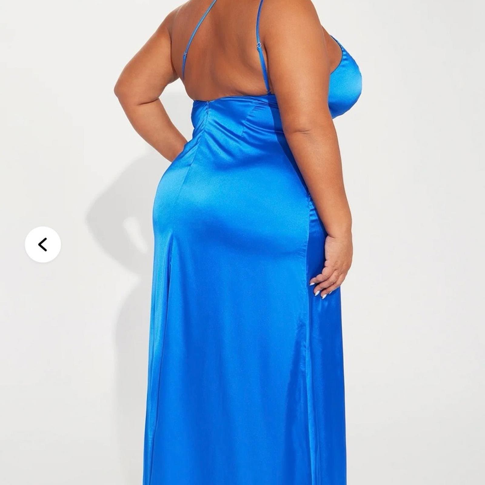 Fashion Nova One Shoulder Blue Dress - Thumbnail 2