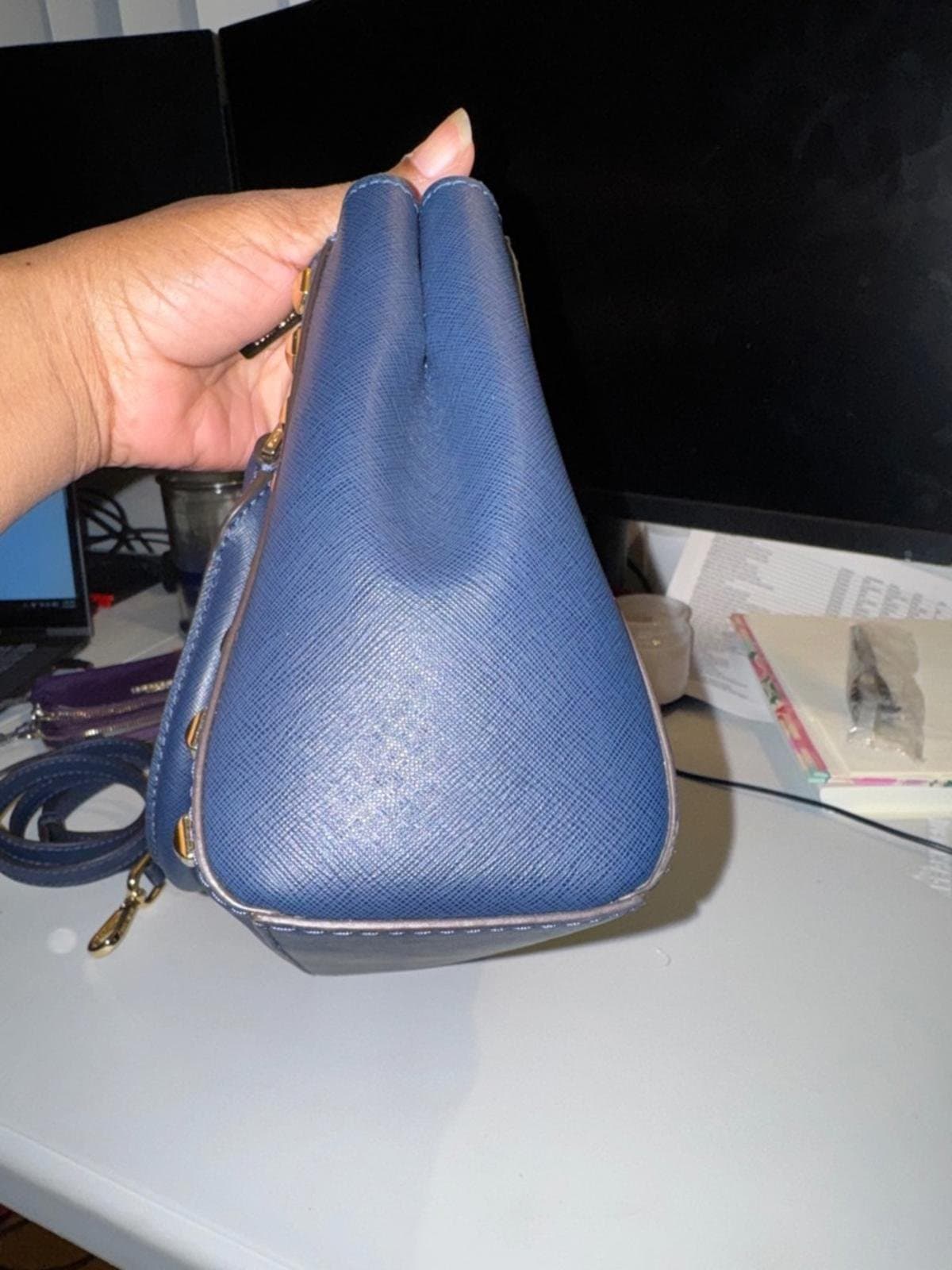 Michael Kors Black Mini Satchel with Gold Studs - Thumbnail 9