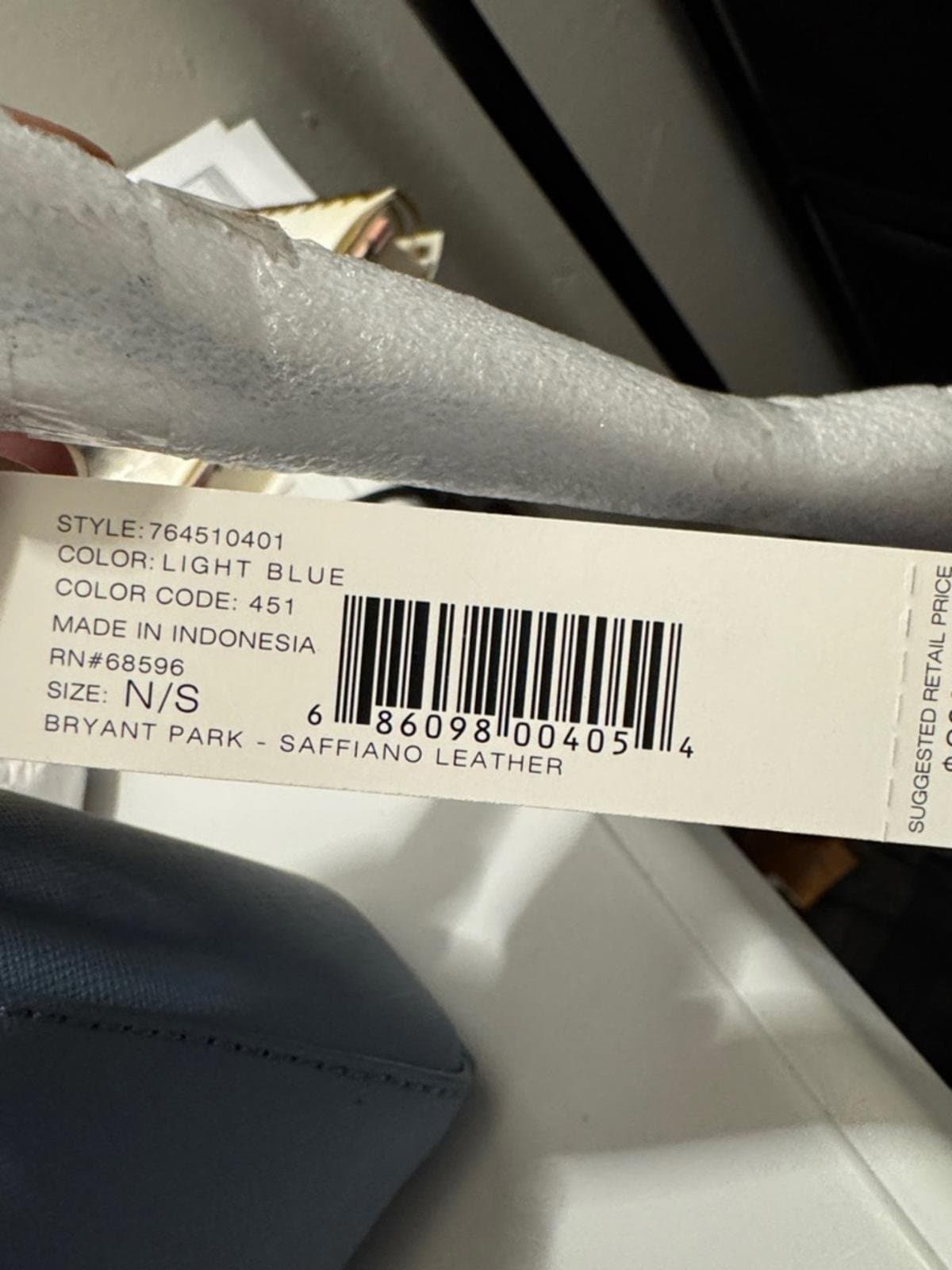 DKNY Dusty Blue Saffiano Crossbody with Gold Chain - Thumbnail 10