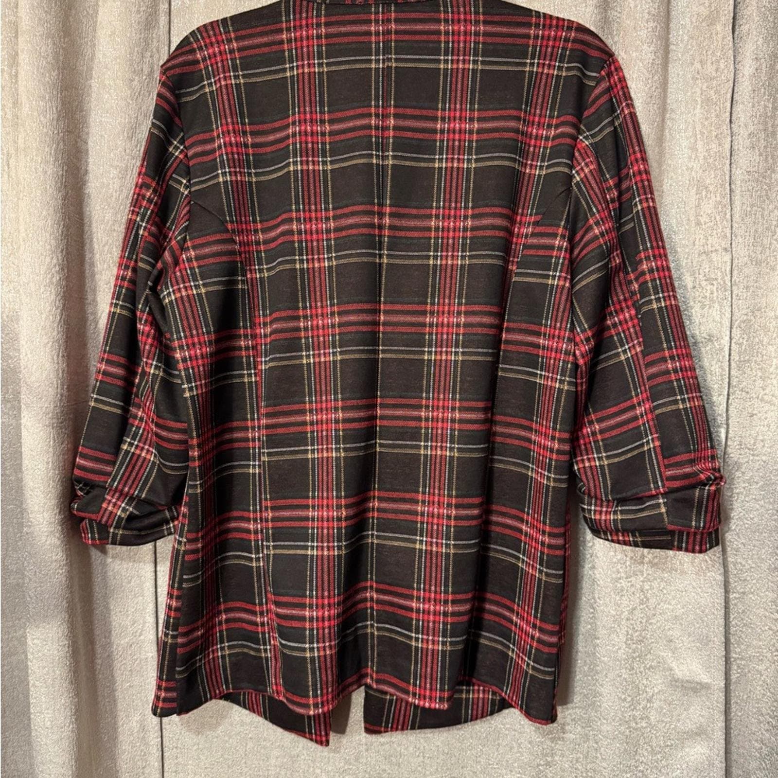 Maurices Red and Black Checkered Jacket - Thumbnail 4