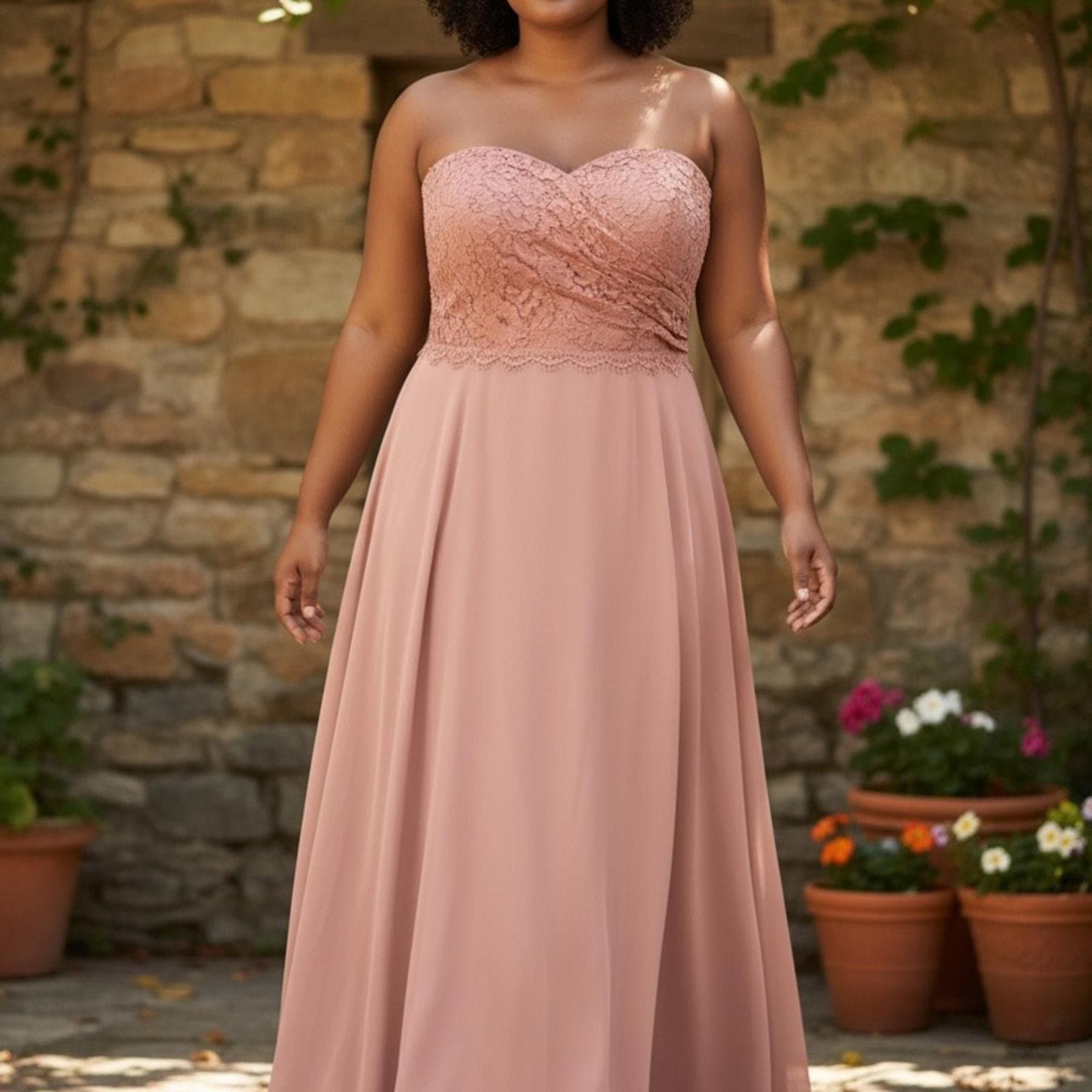 Christina Wu Strapless Gown in Soft Pink - Image 1