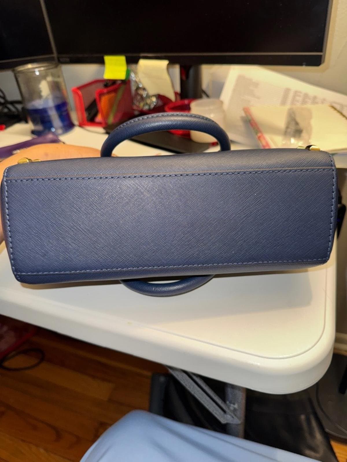 Michael Kors Black Mini Satchel with Gold Studs - Thumbnail 8