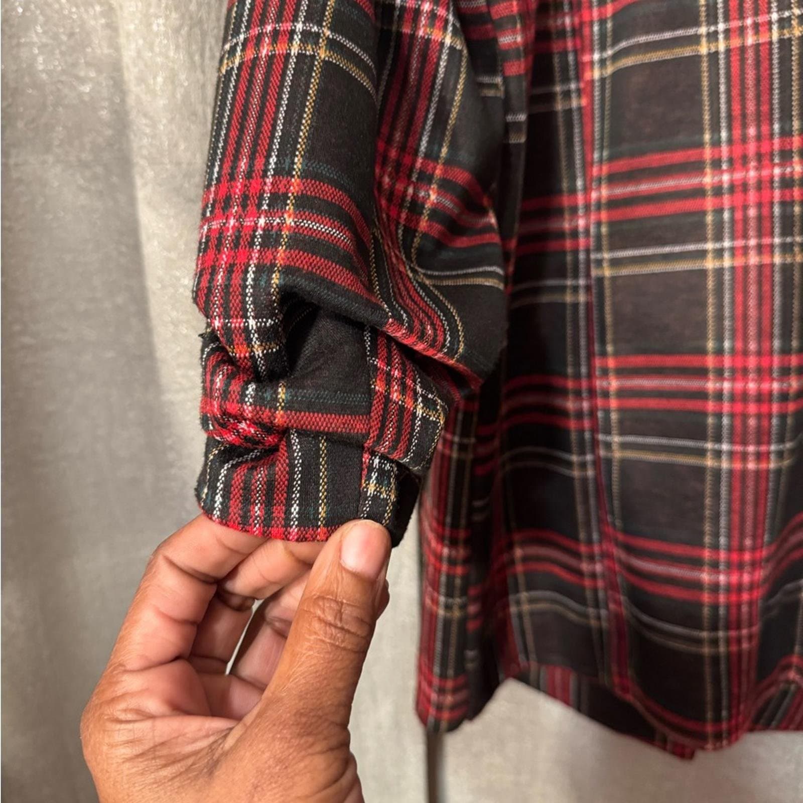 Maurices Red and Black Checkered Jacket - Thumbnail 5