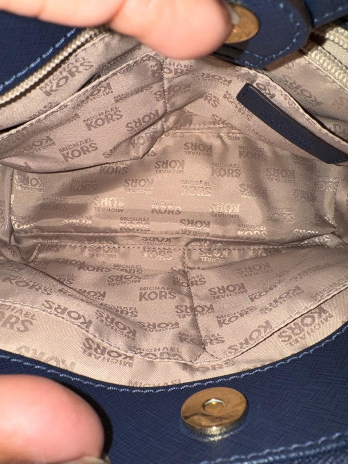 Michael Kors Black Mini Satchel with Gold Studs - Thumbnail 6