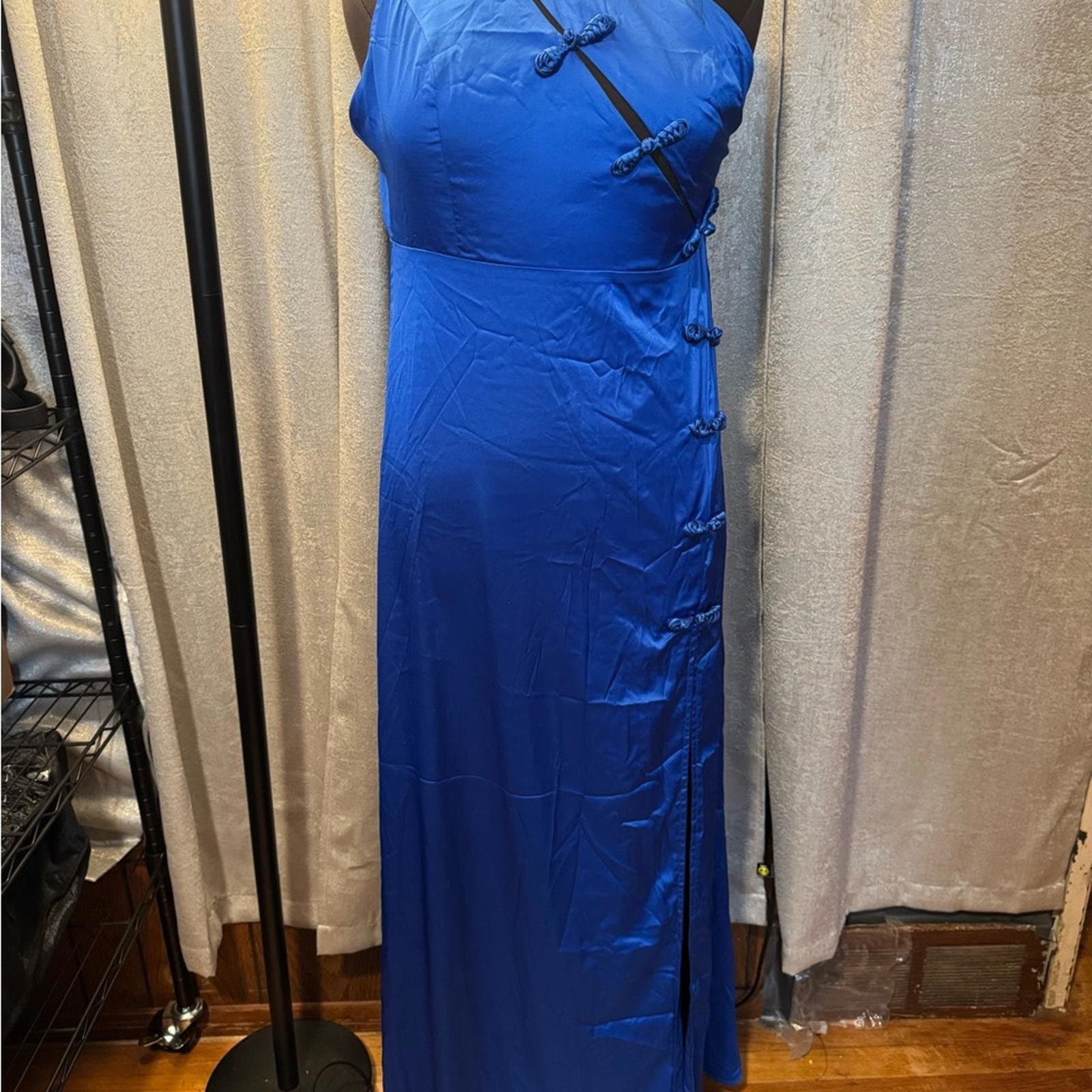 Fashion Nova One Shoulder Blue Dress - Thumbnail 3