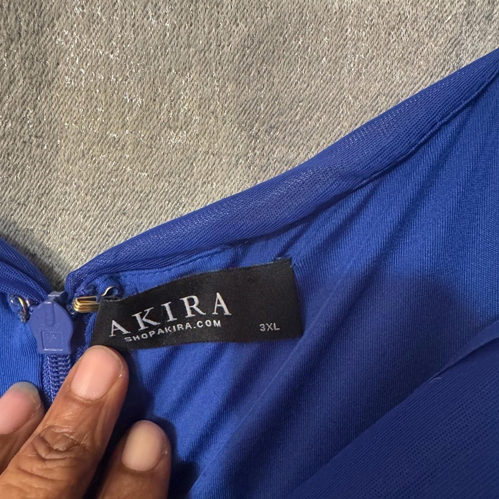 AKIRA Royal Blue Midi Dress - Thumbnail 3