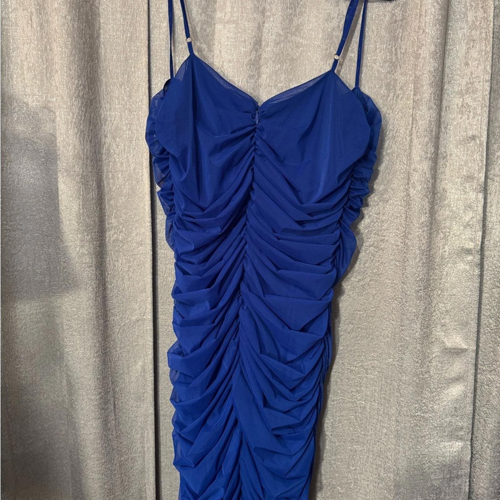 AKIRA Royal Blue Midi Dress - Thumbnail 4