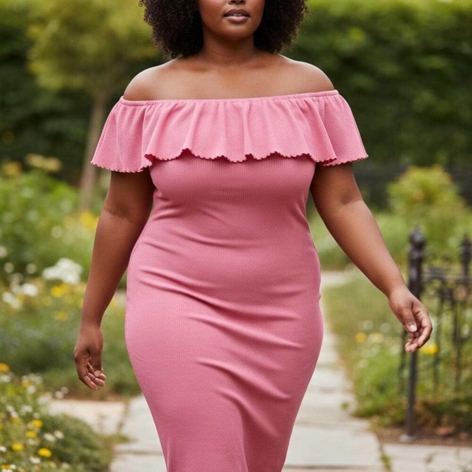 Fashion Nova Strapless Pink Dress - Image 1