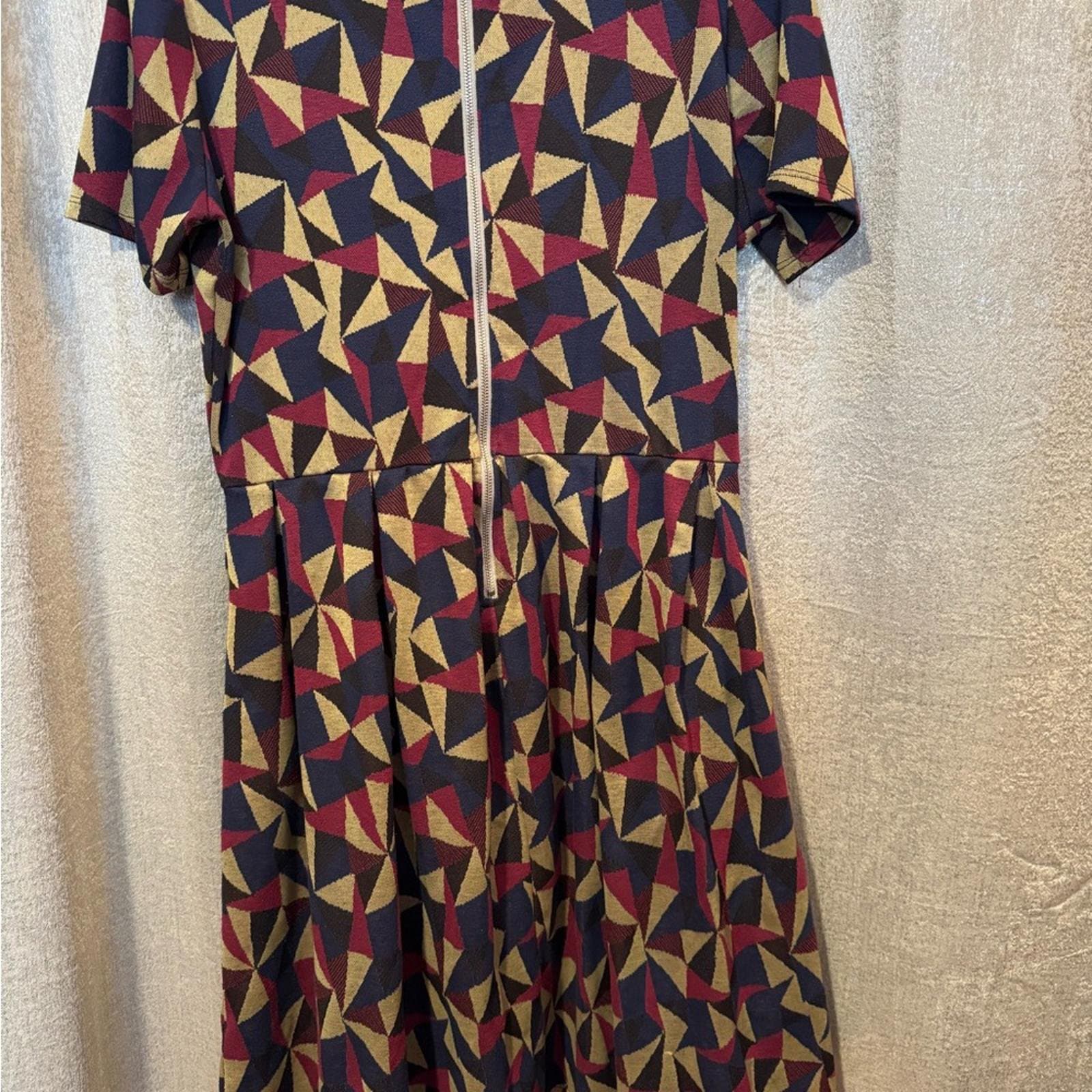 LuLaRoe Multicolor Geometric Midi Dress - Thumbnail 5