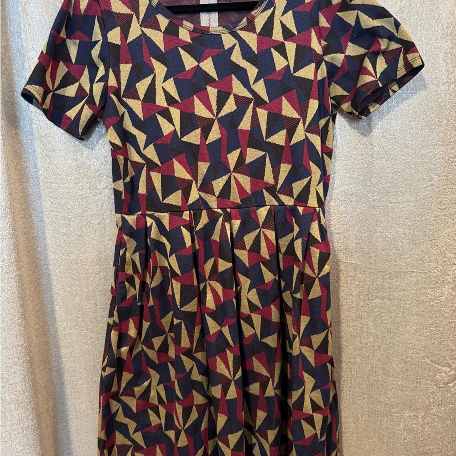 LuLaRoe Multicolor Geometric Midi Dress - Thumbnail 2