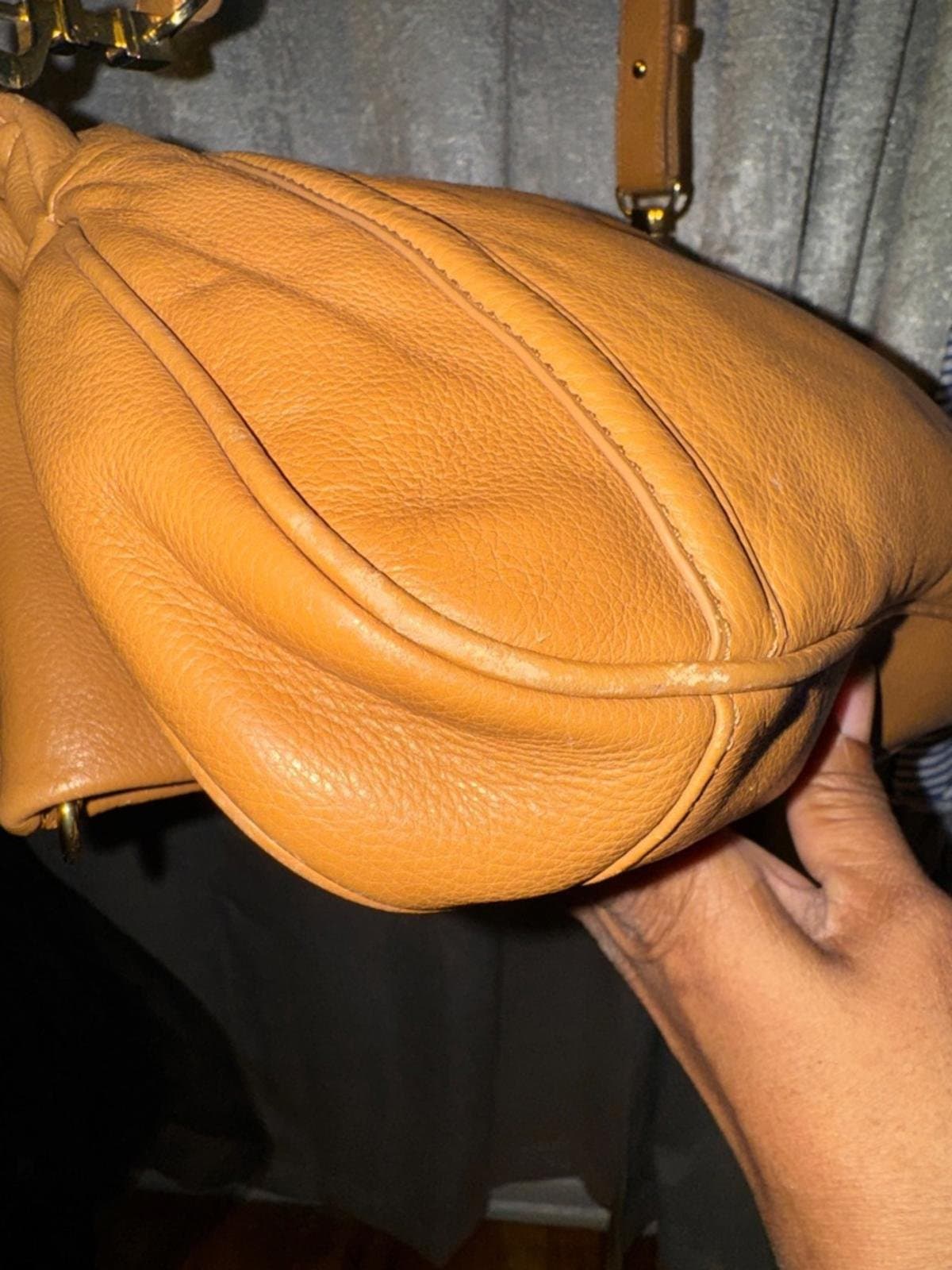 Tory Burch Amanda tan leather fold-over crossbody satchel - Thumbnail 5