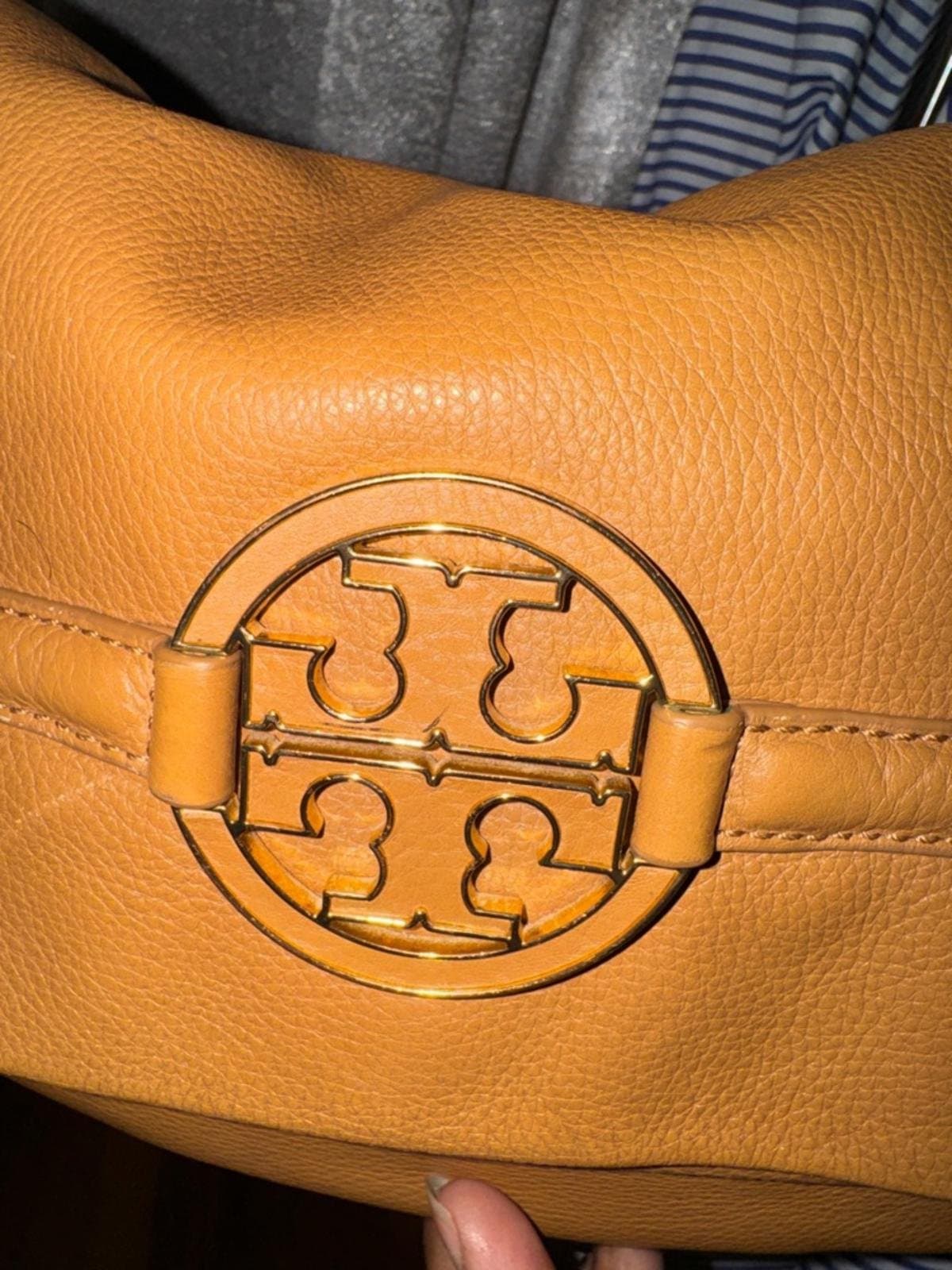 Tory Burch Amanda tan leather fold-over crossbody satchel - Thumbnail 6