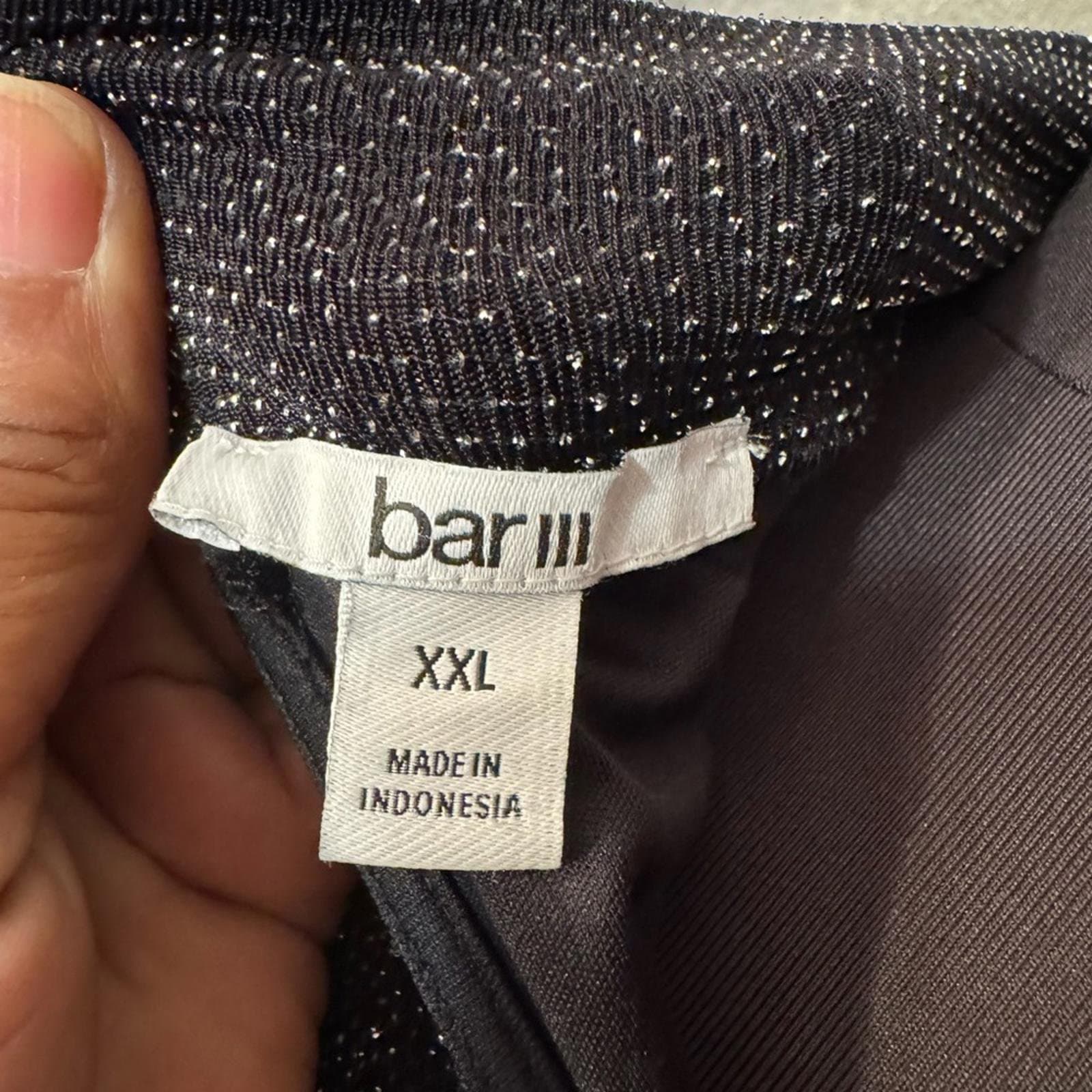 Bar III Shimmering Black Long Sleeve Dress - Thumbnail 4