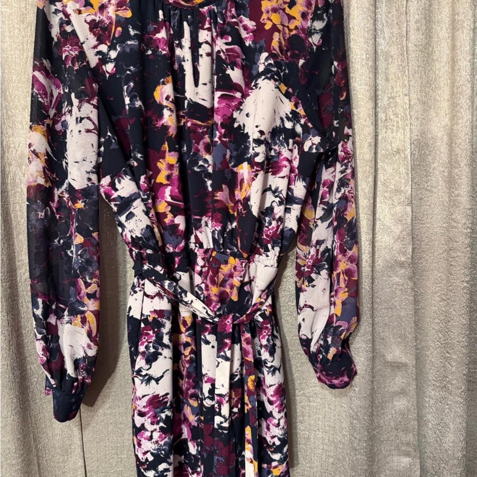 Lane Bryant Multicolor Floral Long Sleeve Dress - Thumbnail 2