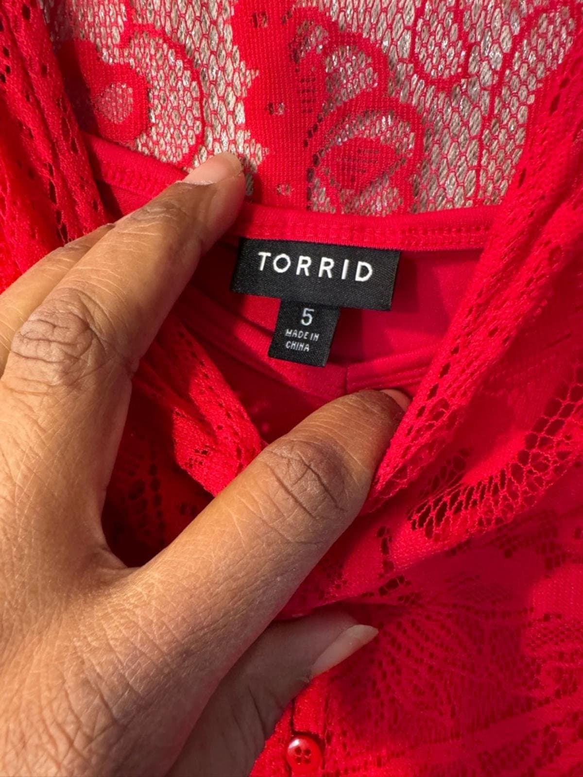 torrid Red Lace Midi Dress - Thumbnail 5
