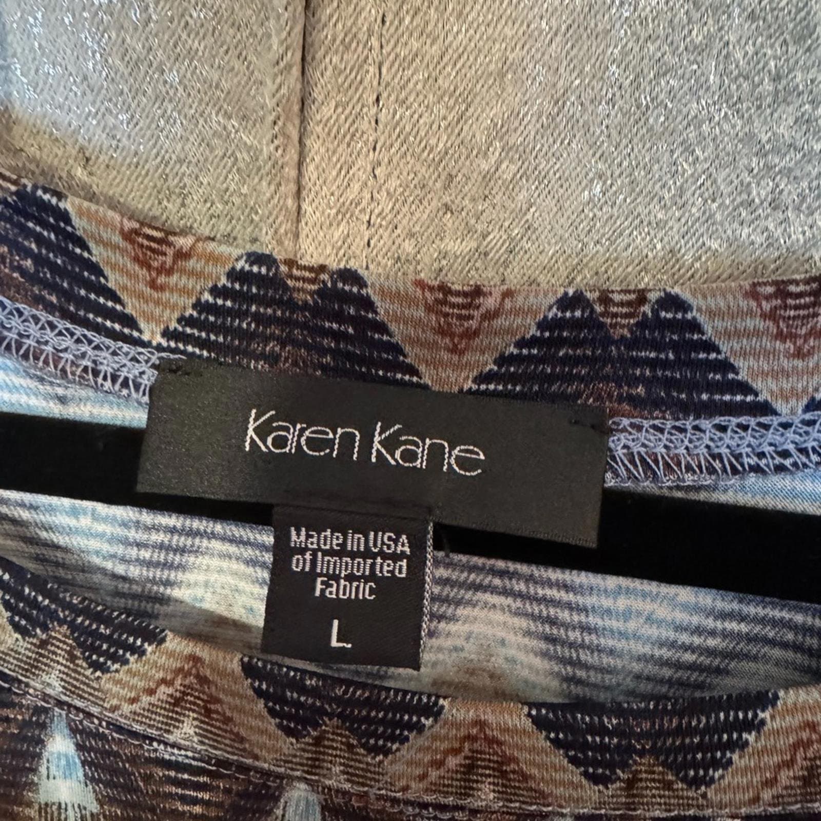 Karen Kane Multicolor Zigzag Long Sleeve Dress - Thumbnail 3