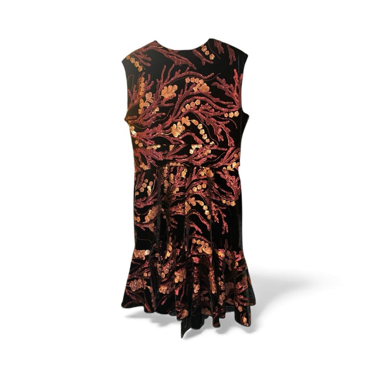 Eva Franco Black and Gold Embellished Midi Dress - Thumbnail 3