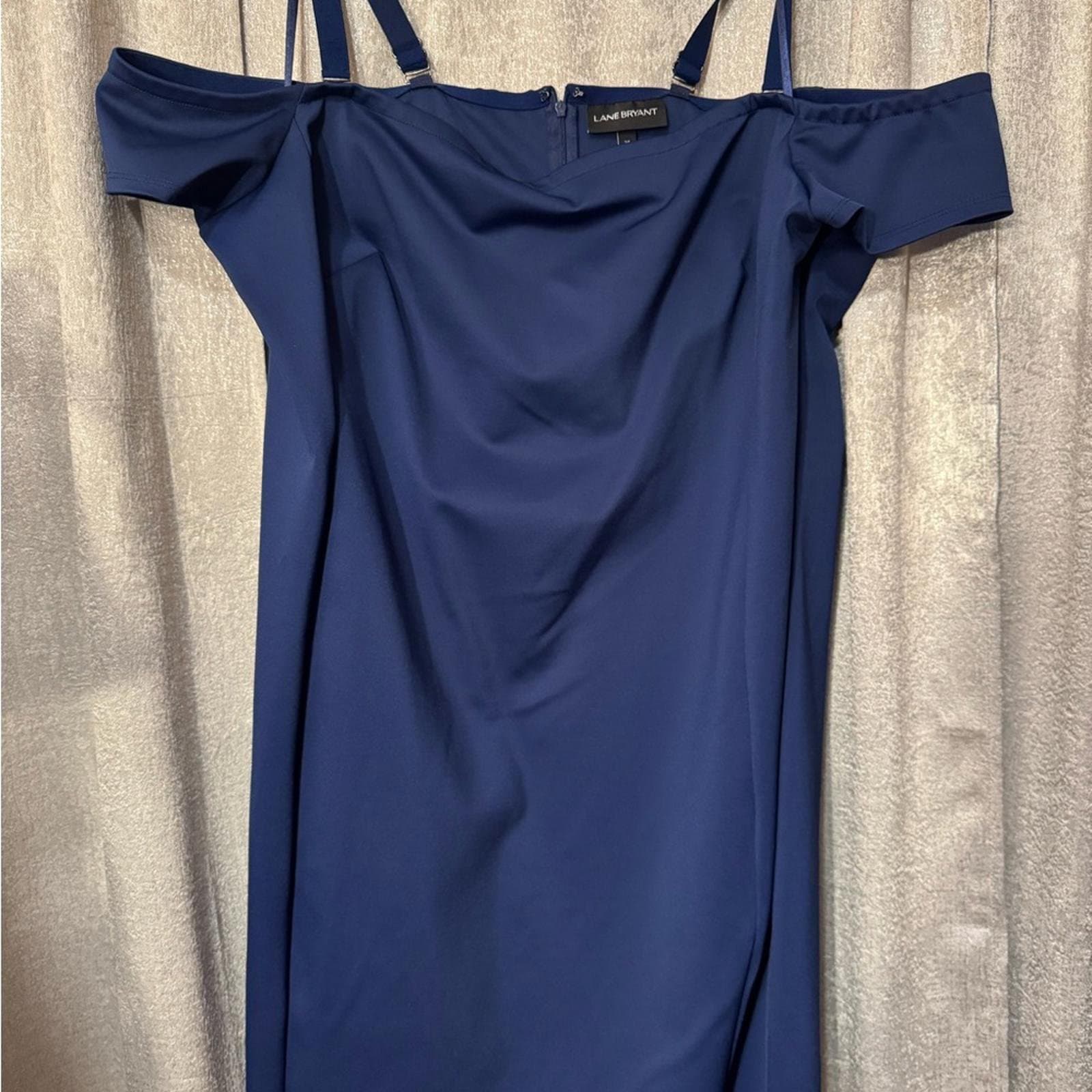 Lane Bryant Navy Cold Shoulder Midi Dress - Thumbnail 2