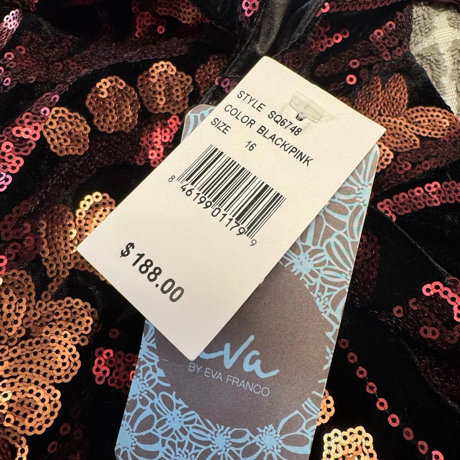 Eva Franco Black and Gold Embellished Midi Dress - Thumbnail 5