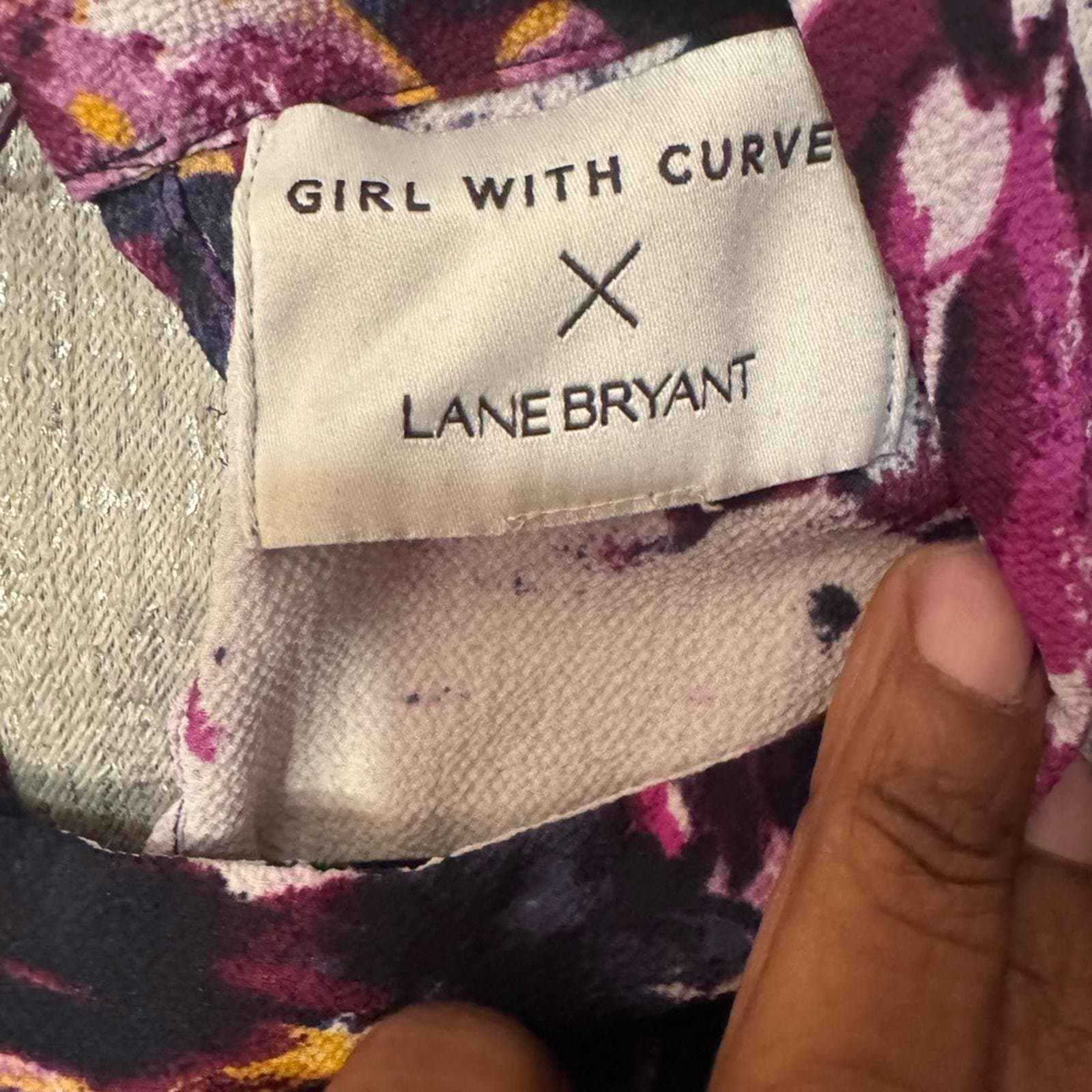 Lane Bryant Multicolor Floral Long Sleeve Dress - Thumbnail 3