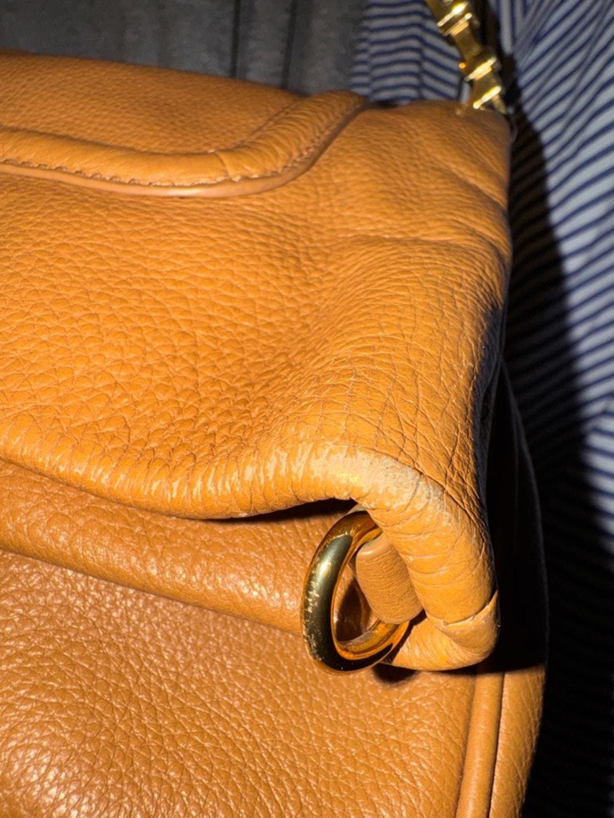 Tory Burch Amanda tan leather fold-over crossbody satchel - Thumbnail 7