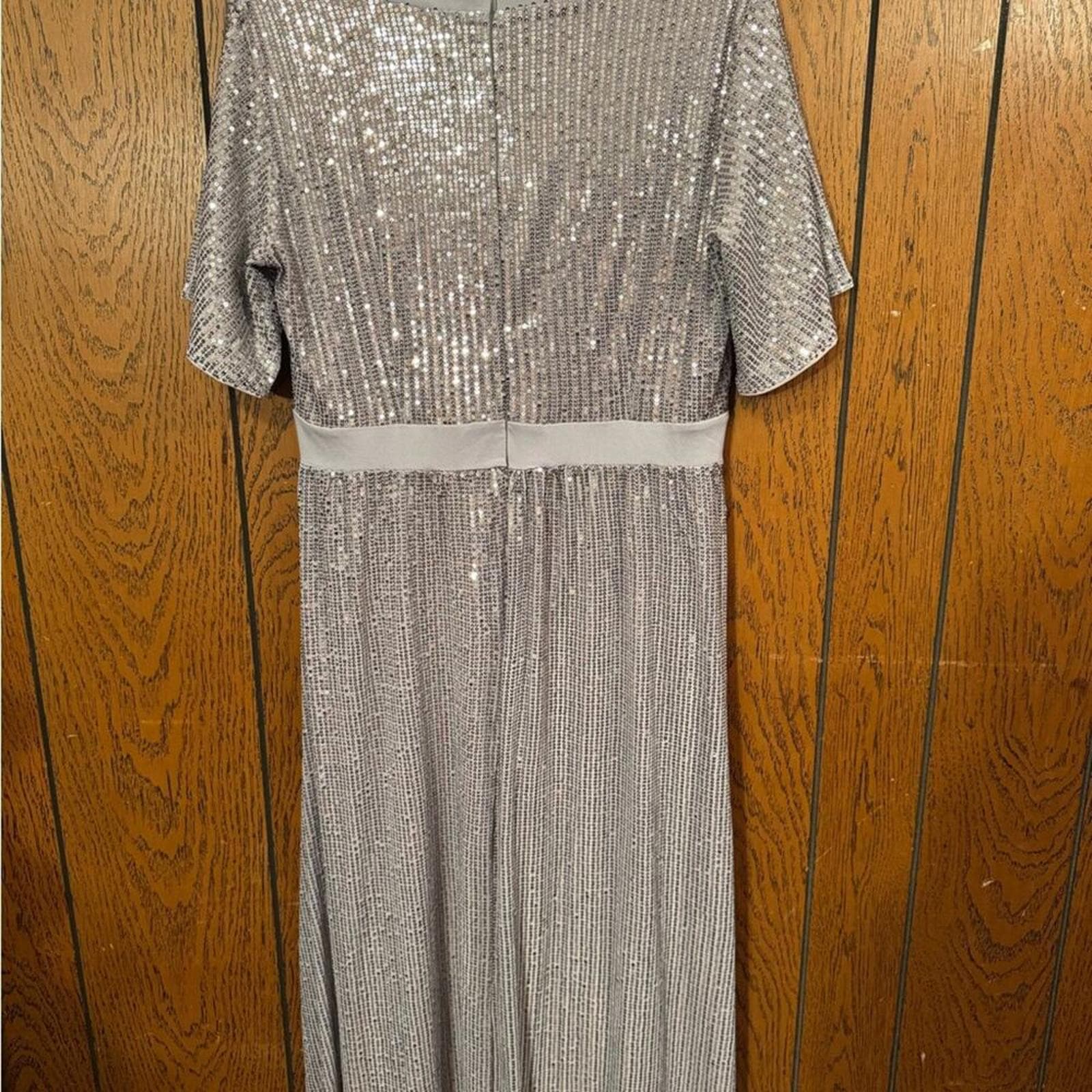 Grace Karin Silver Sequin Maxi Dress - Thumbnail 3