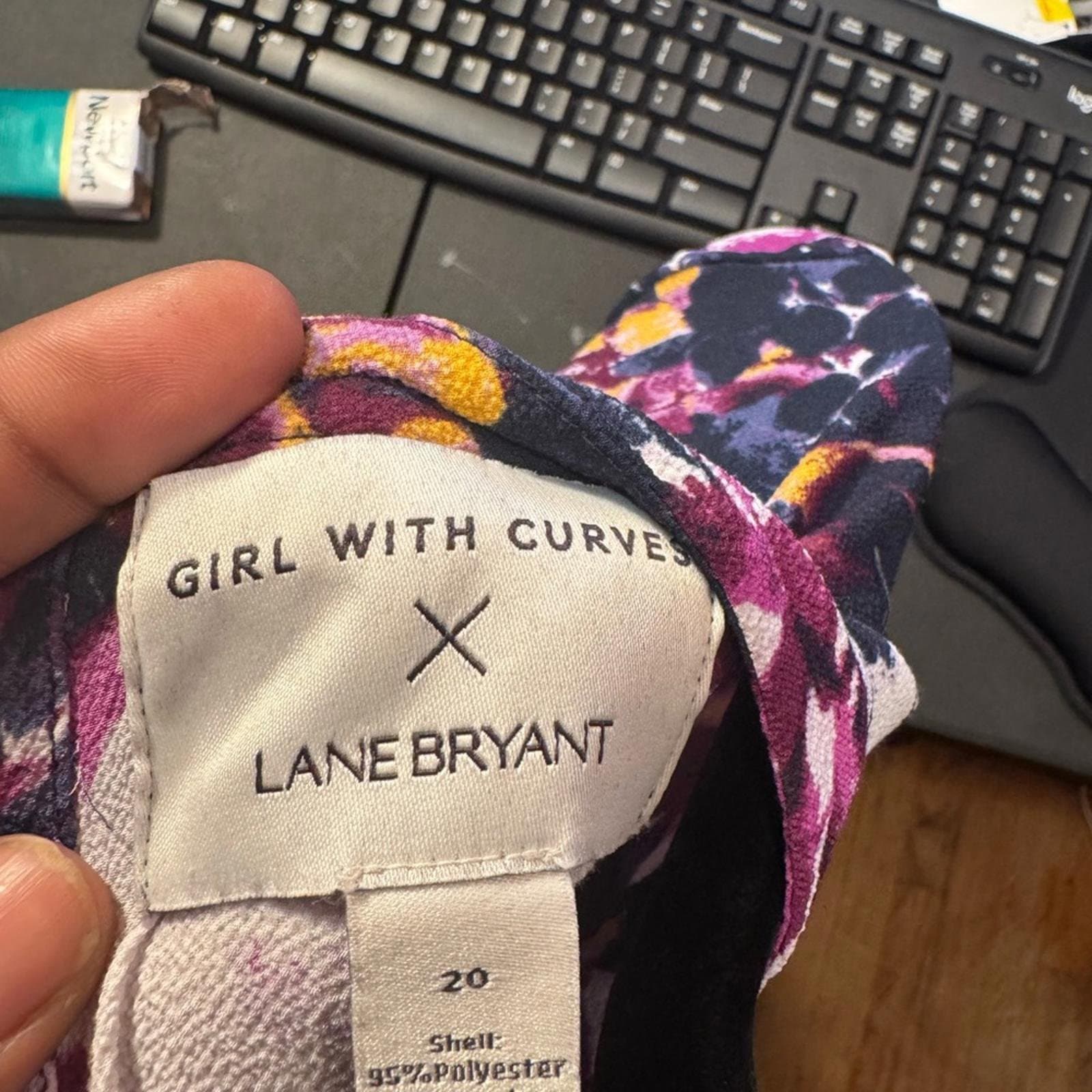 Lane Bryant Multicolor Floral Long Sleeve Dress - Thumbnail 4