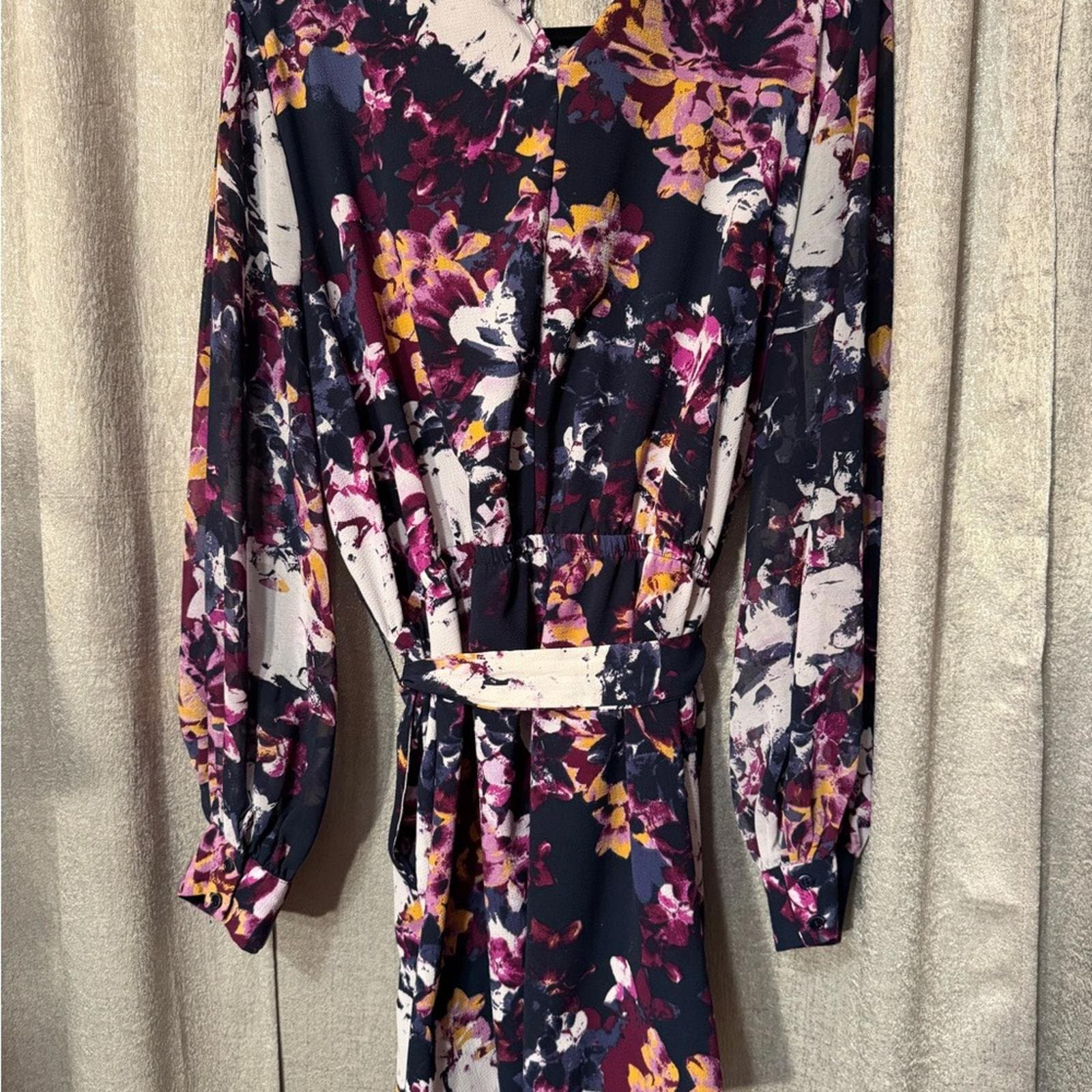 Lane Bryant Multicolor Floral Long Sleeve Dress - Thumbnail 5