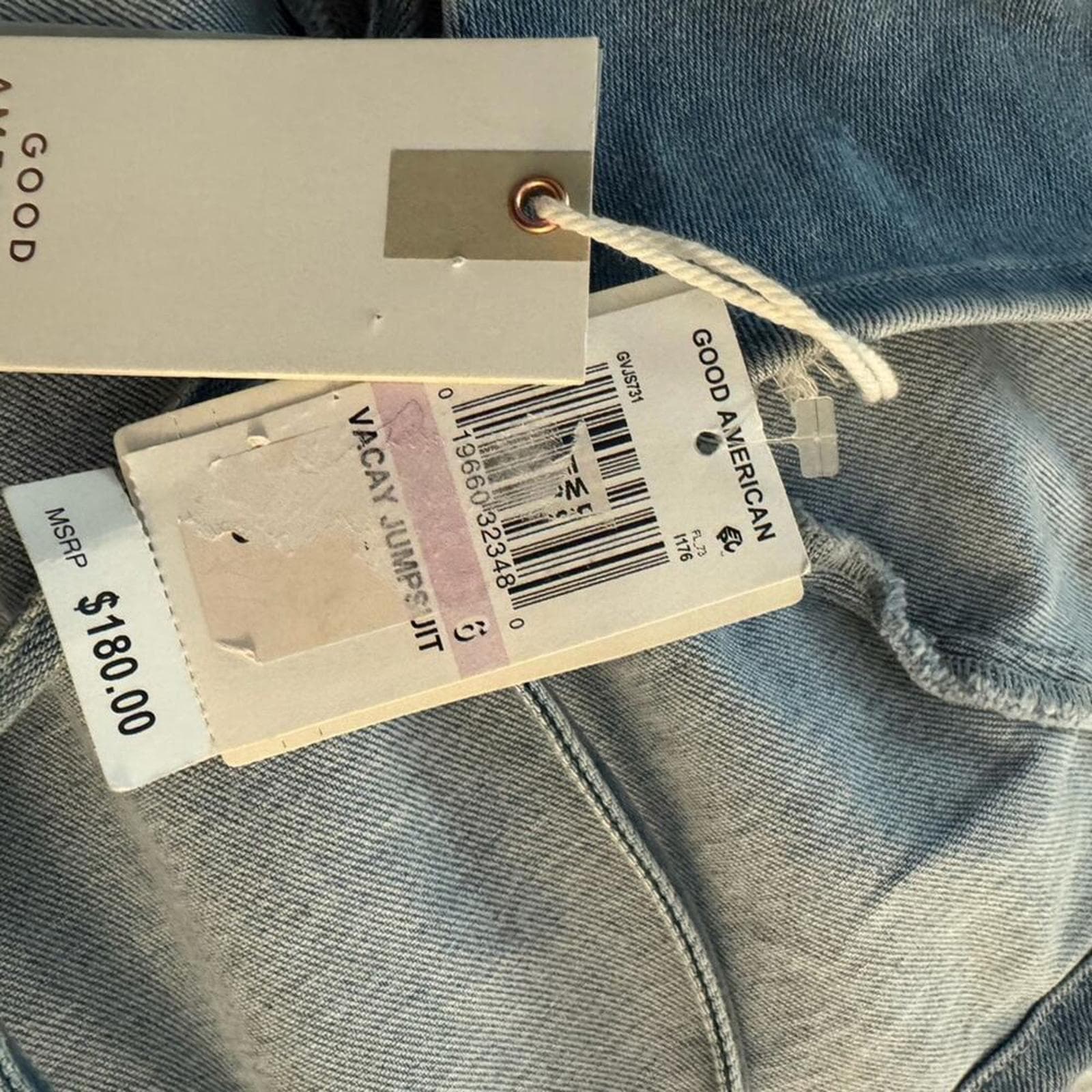 Good American Blue Jean Flare Jumpsuit - Thumbnail 5