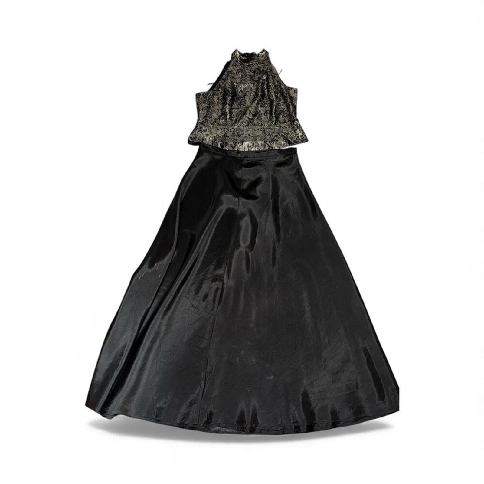 Michaelangelo Black and Silver Maxi Dress - Thumbnail 2