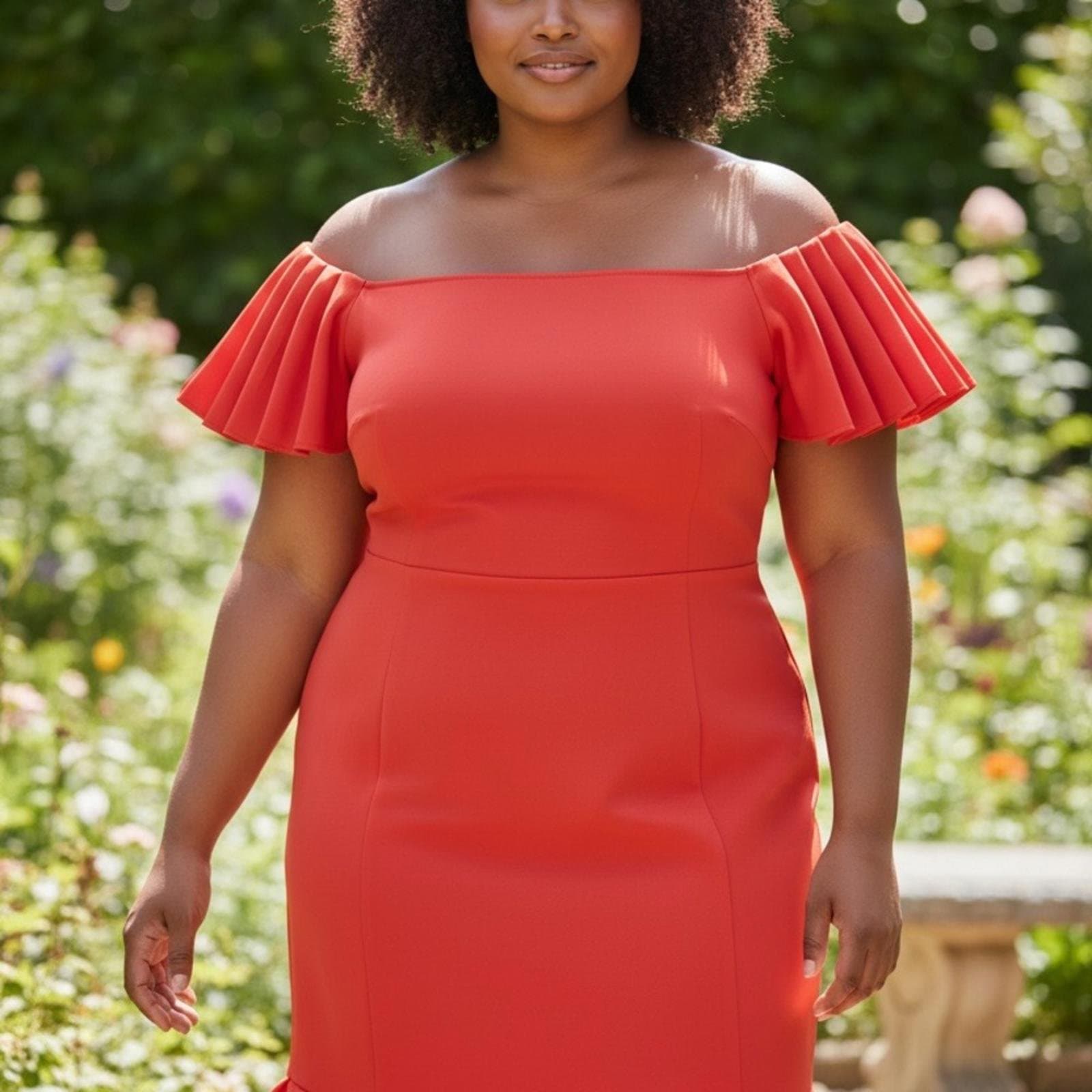 Ashley Stewart Strapless Orange Dress - Image 1