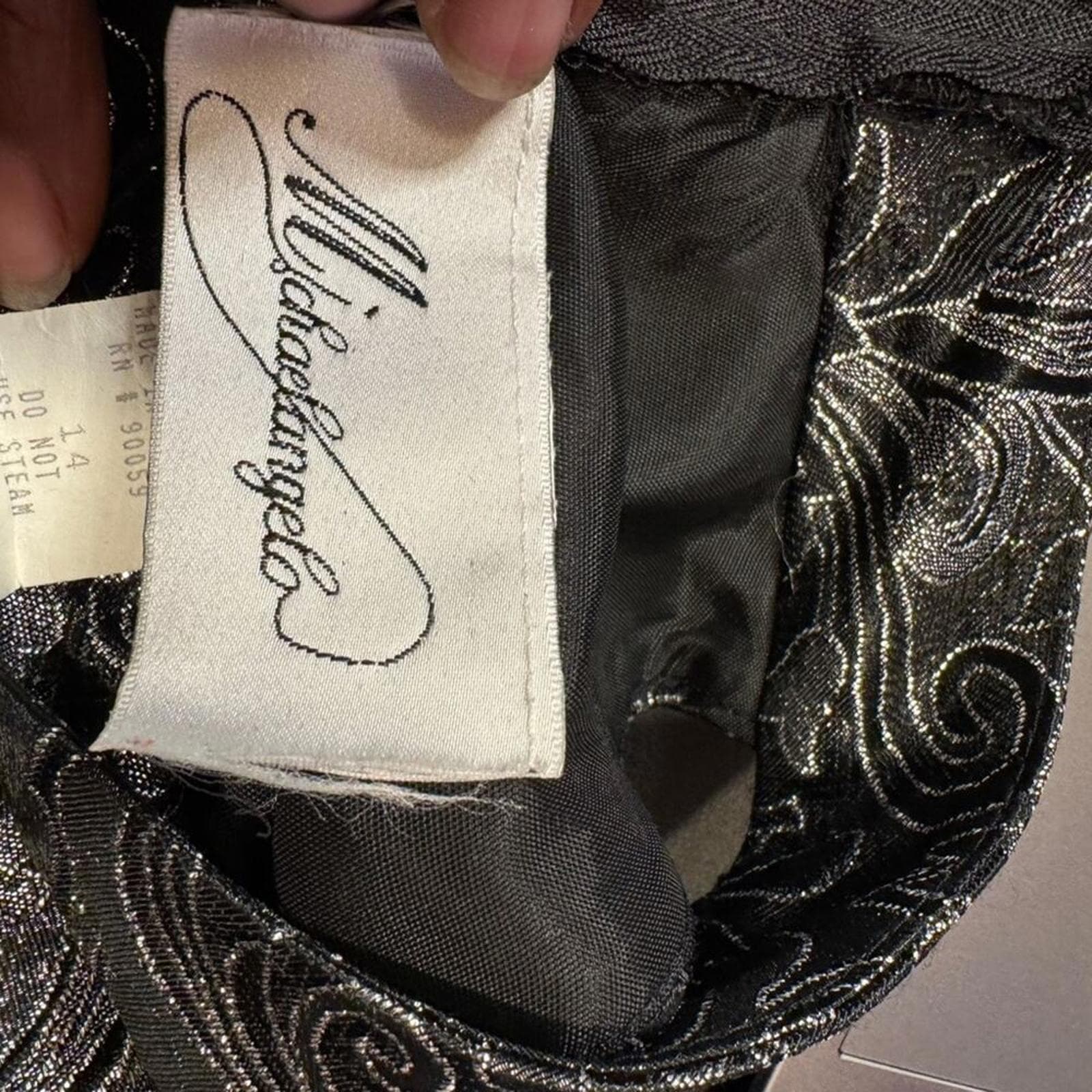 Michaelangelo Black and Silver Maxi Dress - Thumbnail 4