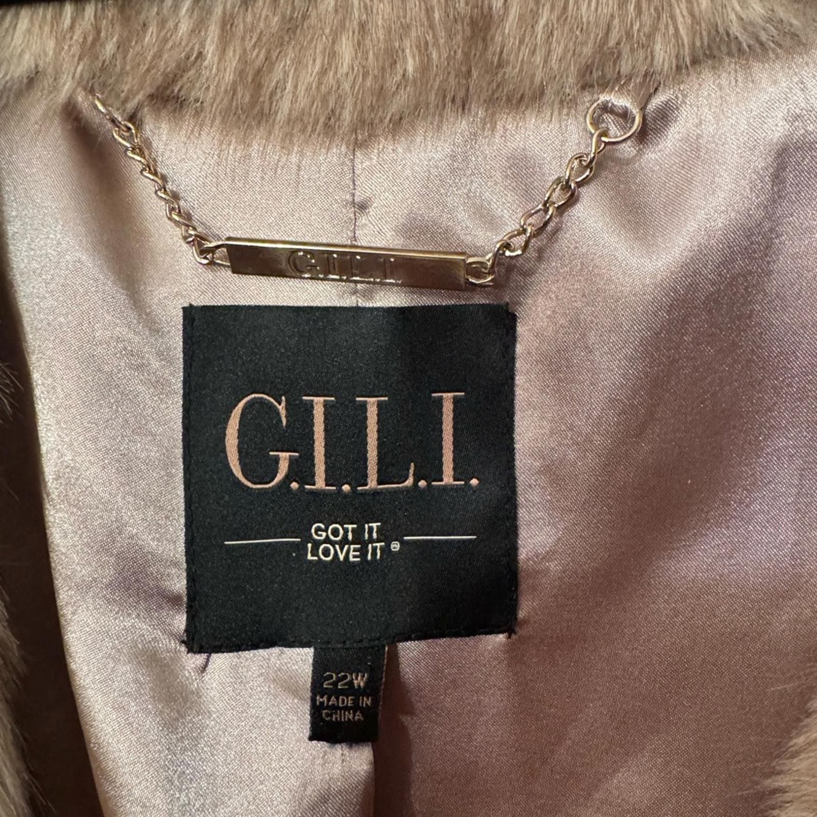 G.I.L.I. Women's Plush Faux Fur Poncho - Beige - Thumbnail 2