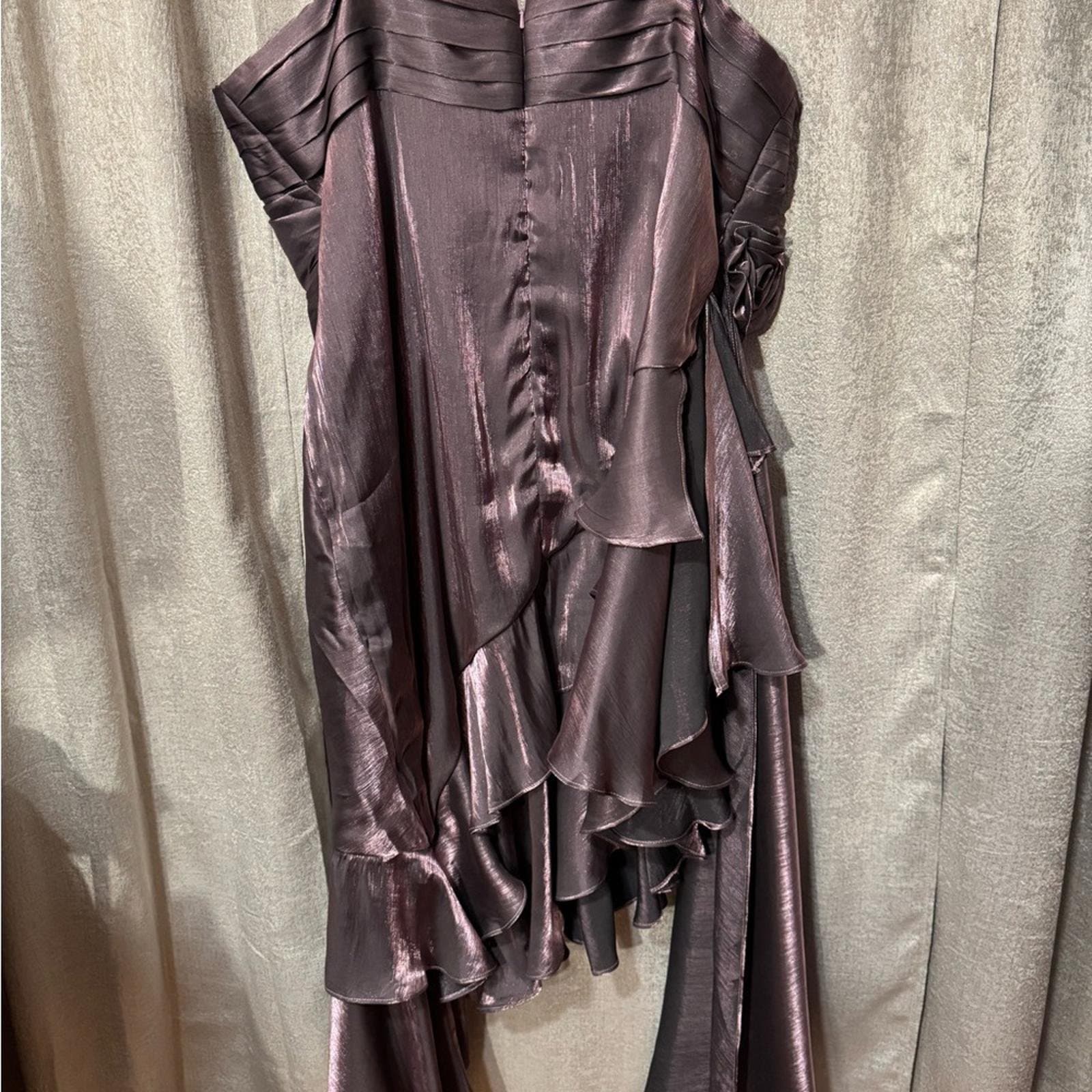 Chic Asymmetrical Women's Dress in Mauve - Thumbnail 4