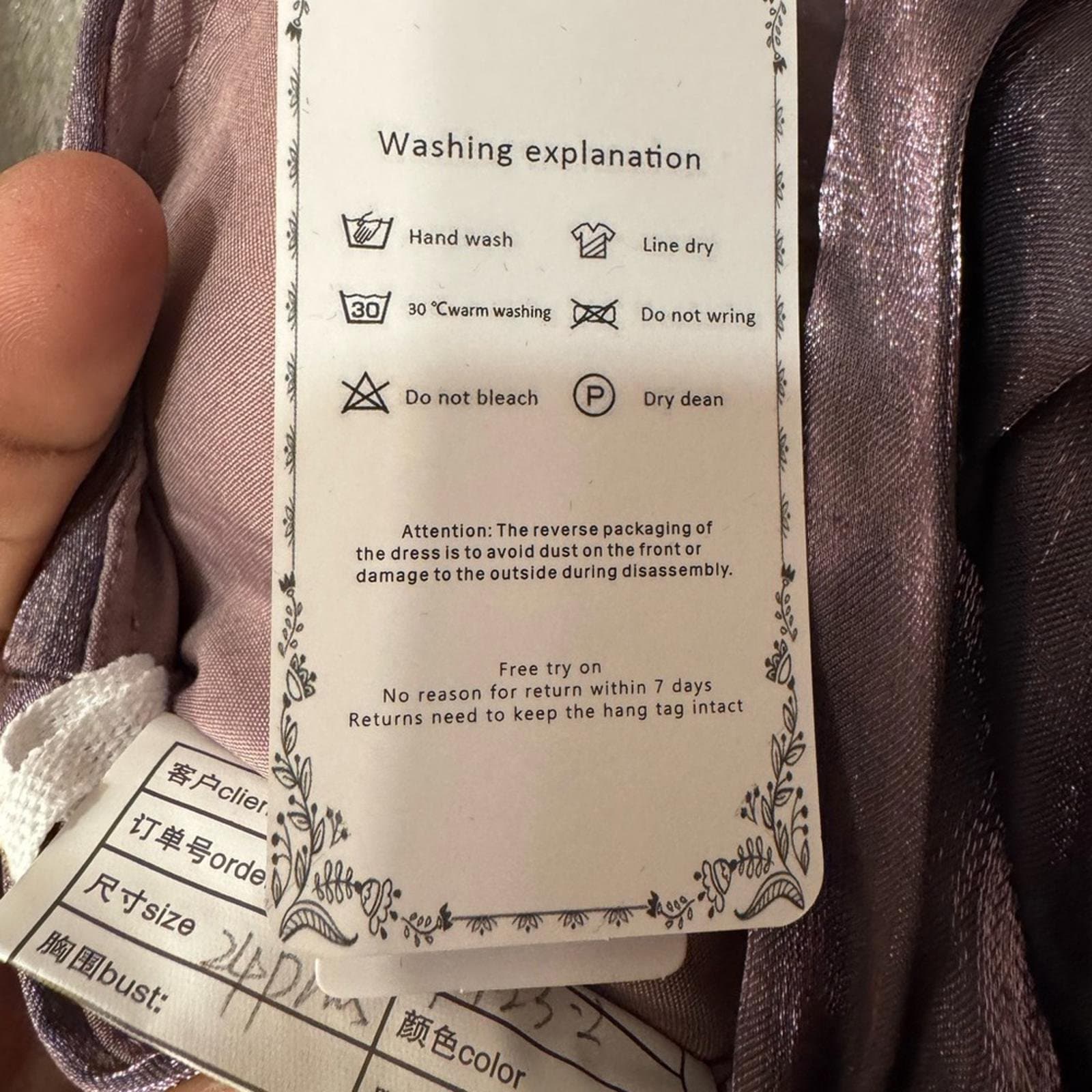 Chic Asymmetrical Women's Dress in Mauve - Thumbnail 3