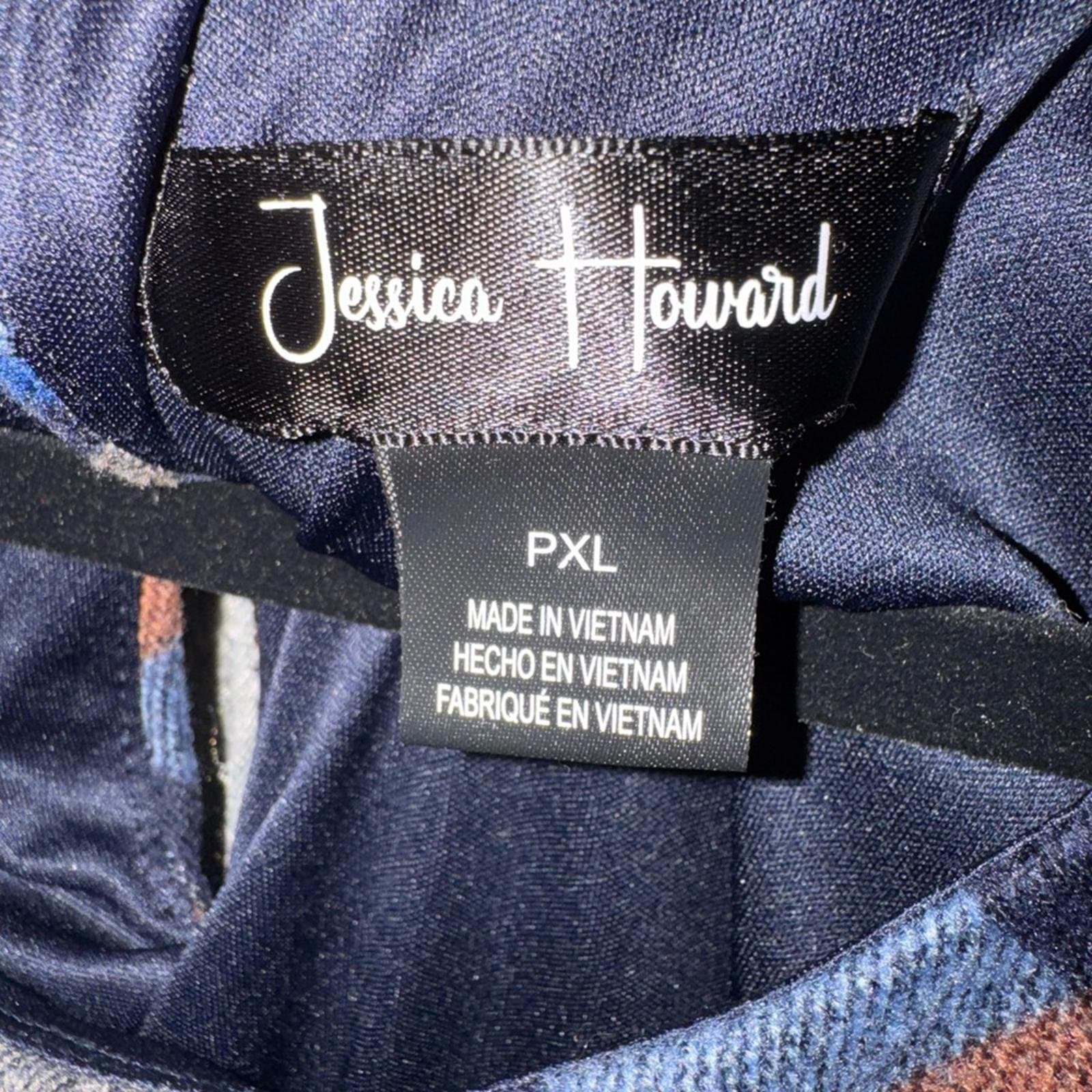 Jessica Howard Multicolor Plaid Long Sleeve Dress - Thumbnail 3