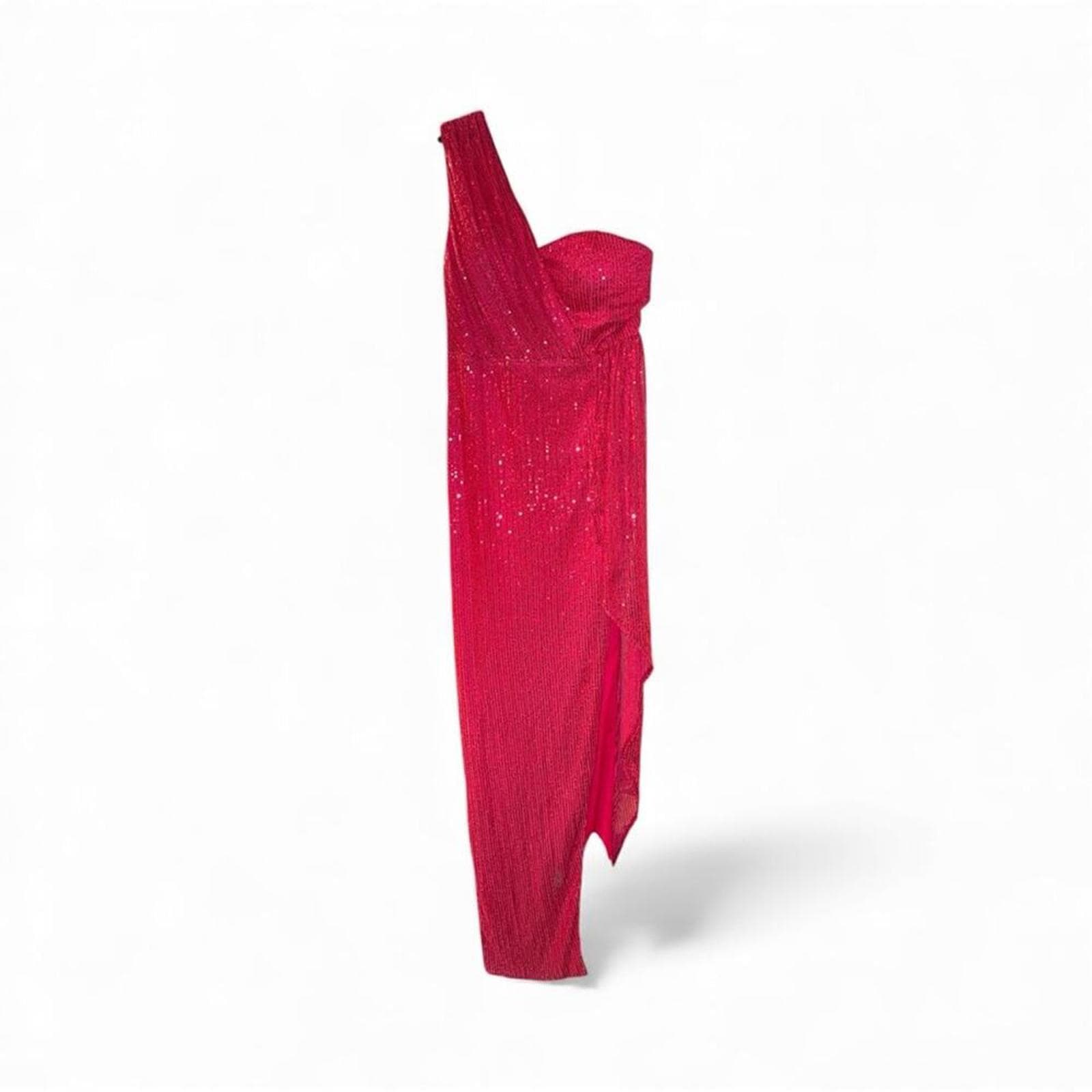 Glamorous One-Shoulder Pink Sequin Dress - Thumbnail 2