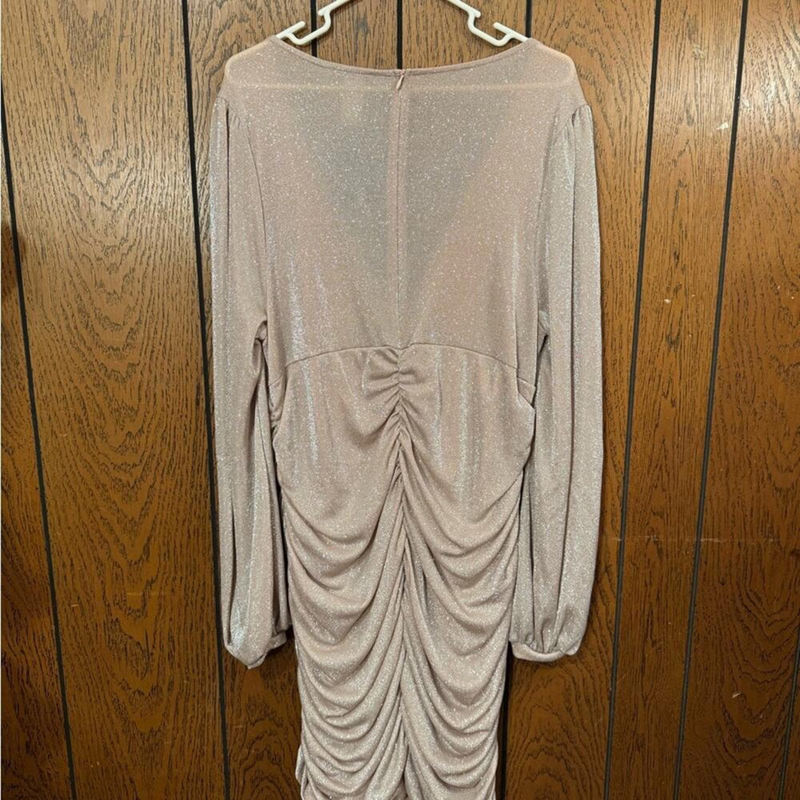 Fashion Nova Mauve Long Sleeve Dress - Thumbnail 4