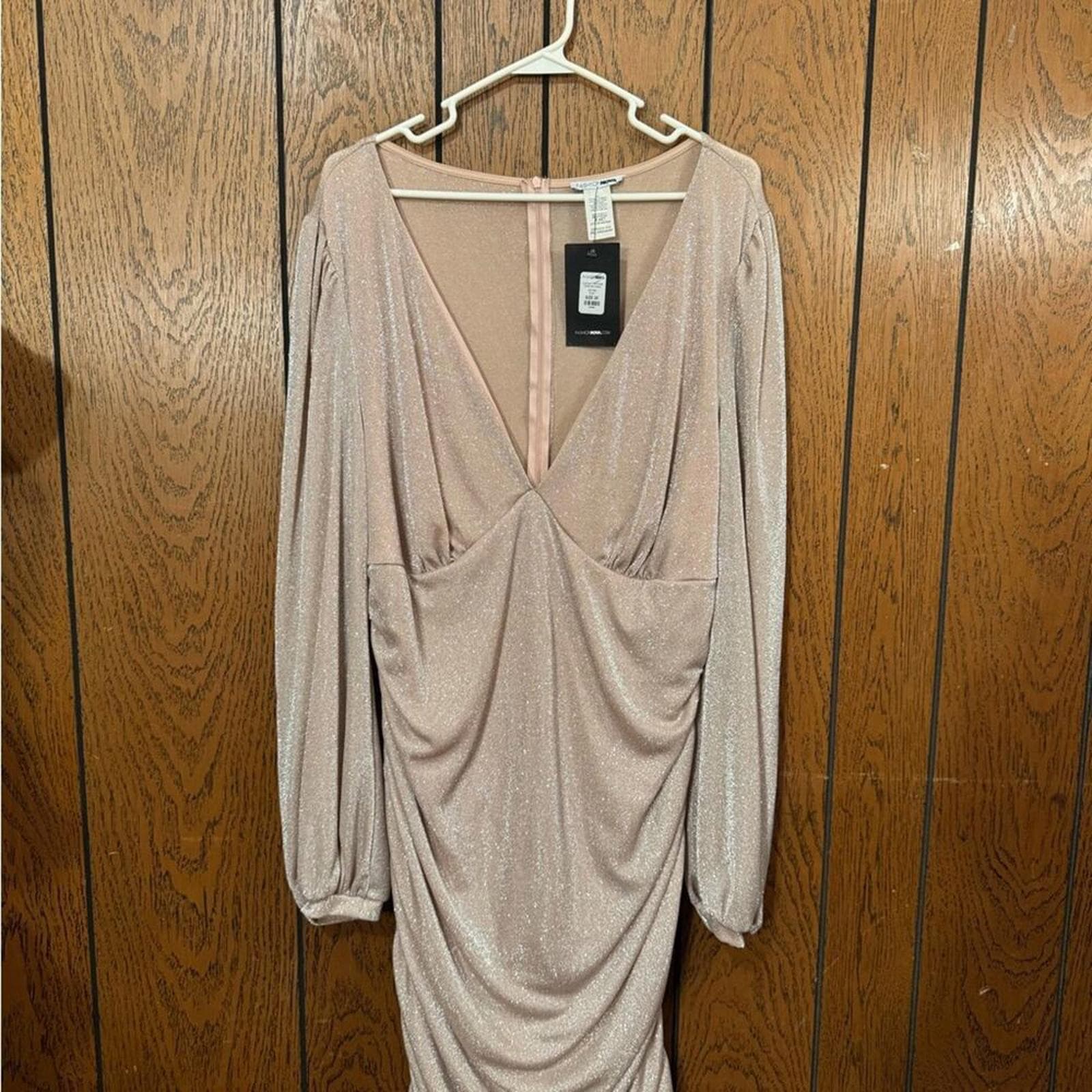 Fashion Nova Mauve Long Sleeve Dress - Thumbnail 2