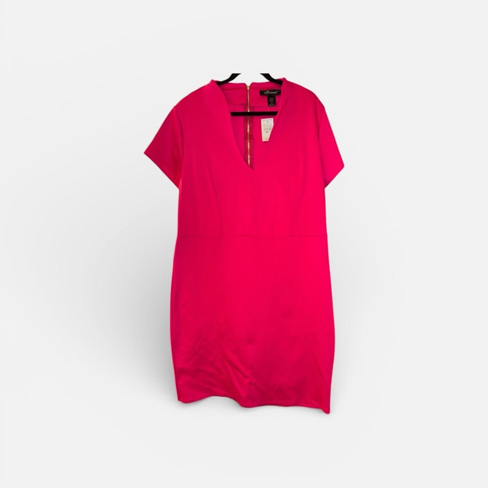 Ashley Stewart Vibrant Pink Midi Dress - Thumbnail 2