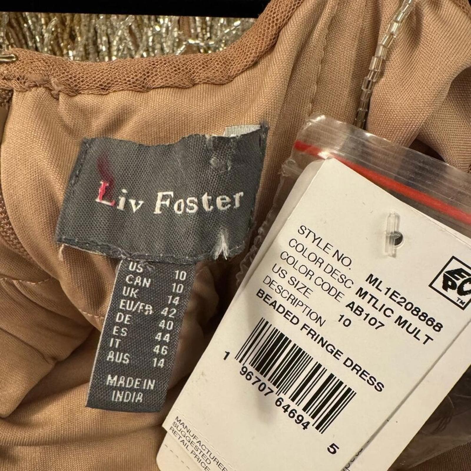 Gold Sequin Mini Dress - Thumbnail 4