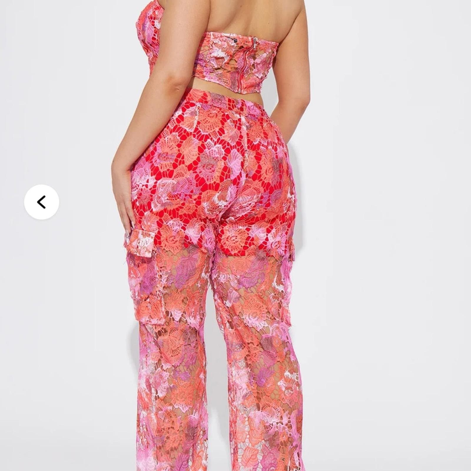 Fashion Nova Vibrant Floral Lace Jumpsuit - Thumbnail 2
