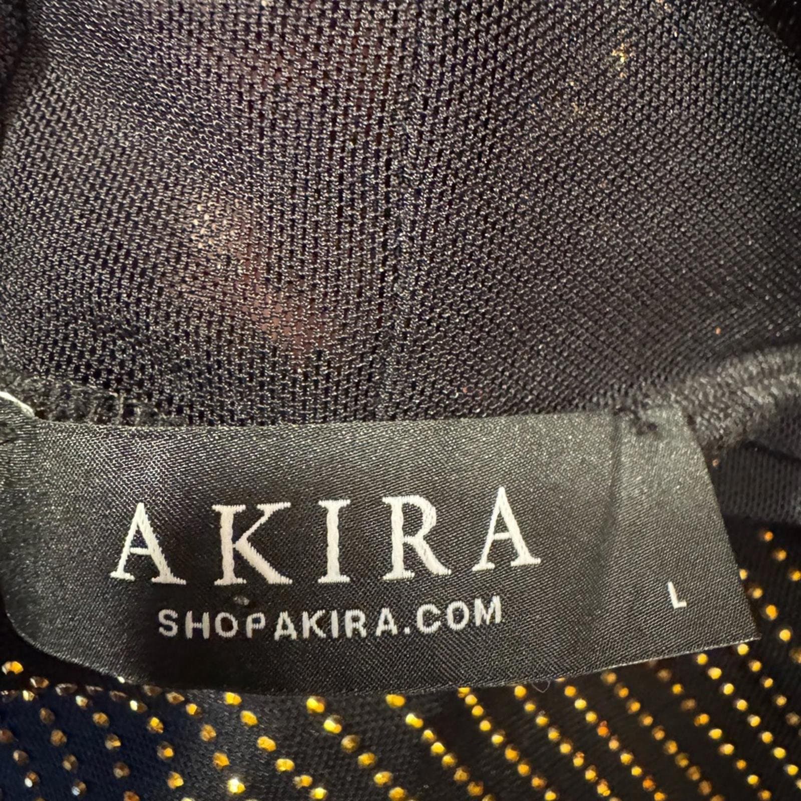 AKIRA Black and Gold Ribbed Long Sleeve Top - Thumbnail 5