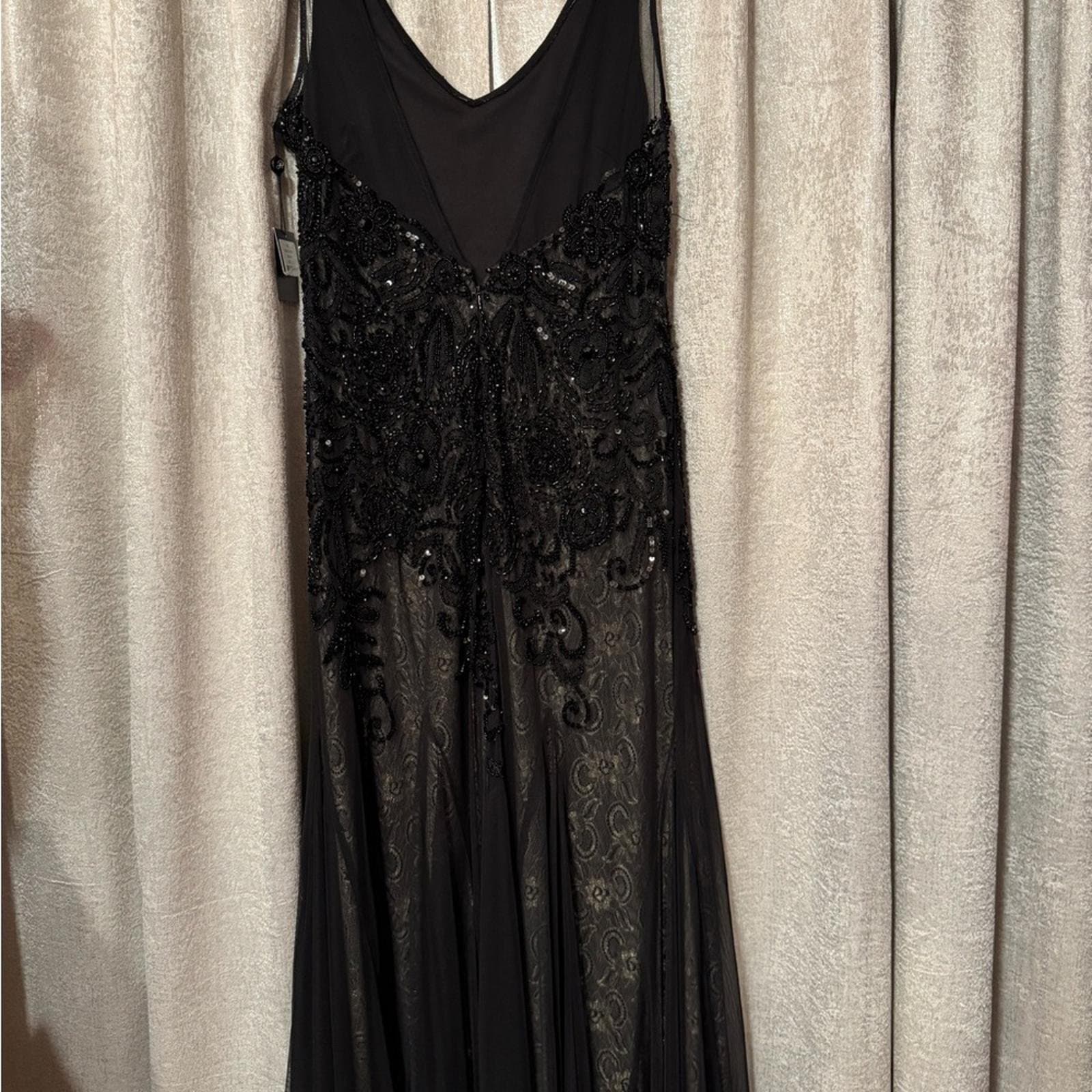 Adrianna Papell Black Beaded Maxi Dress - Thumbnail 3