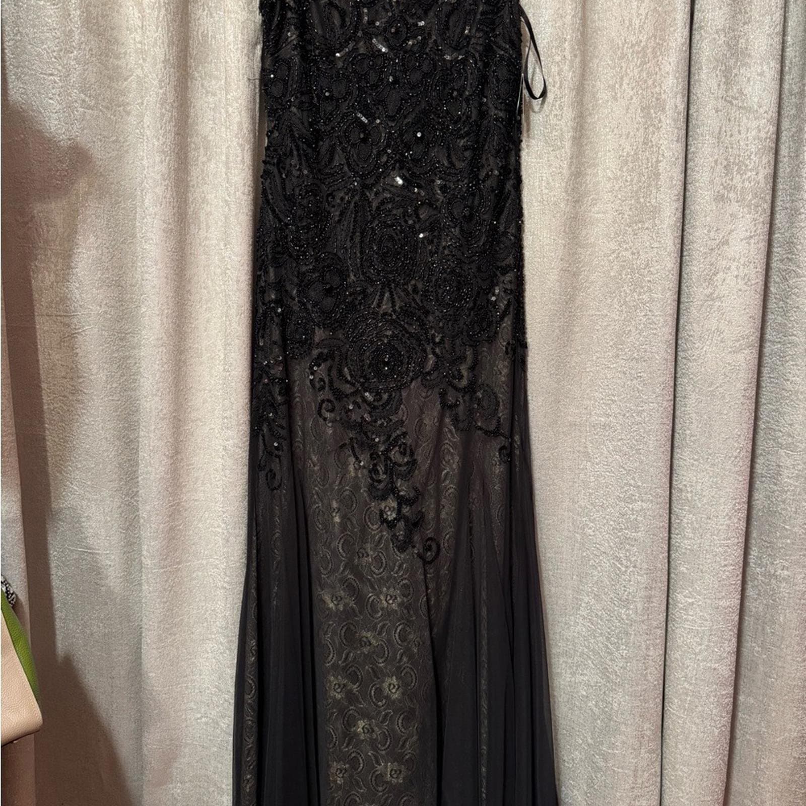 Adrianna Papell Black Beaded Maxi Dress - Thumbnail 2