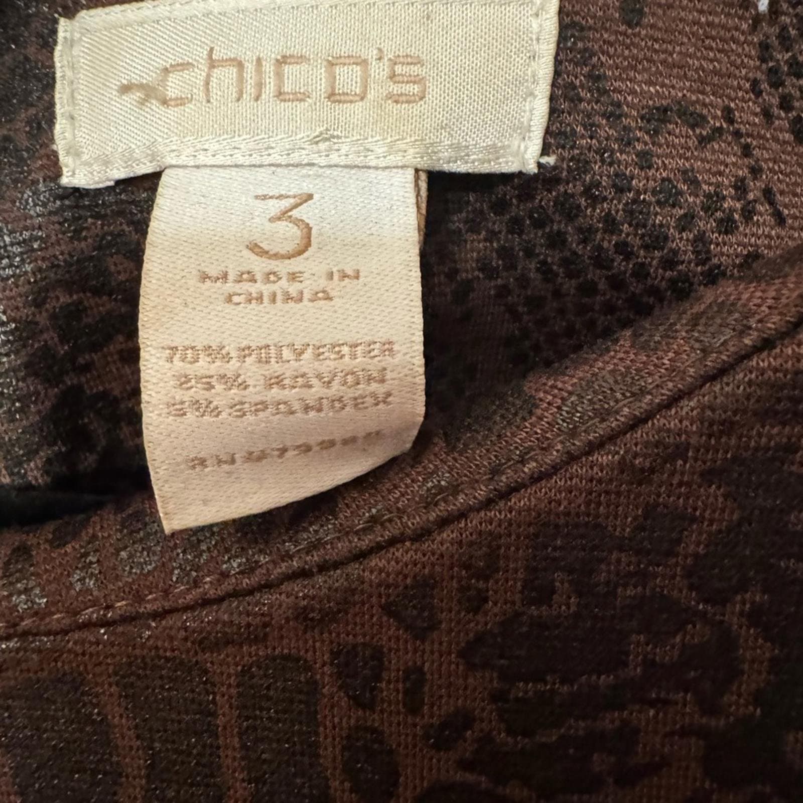 Chico's Brown Textured Midi Dress - Thumbnail 3