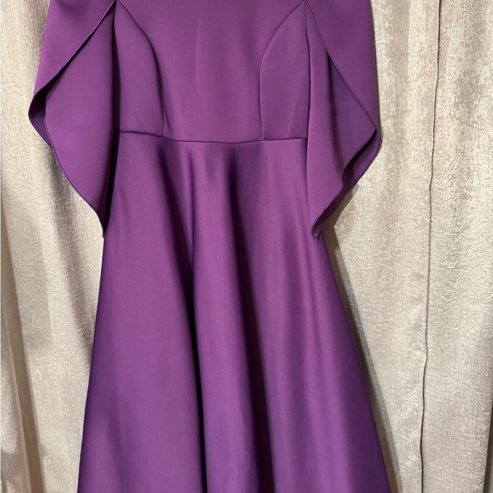 Elegant Women's Midi Dress in Rich Purple - Thumbnail 2