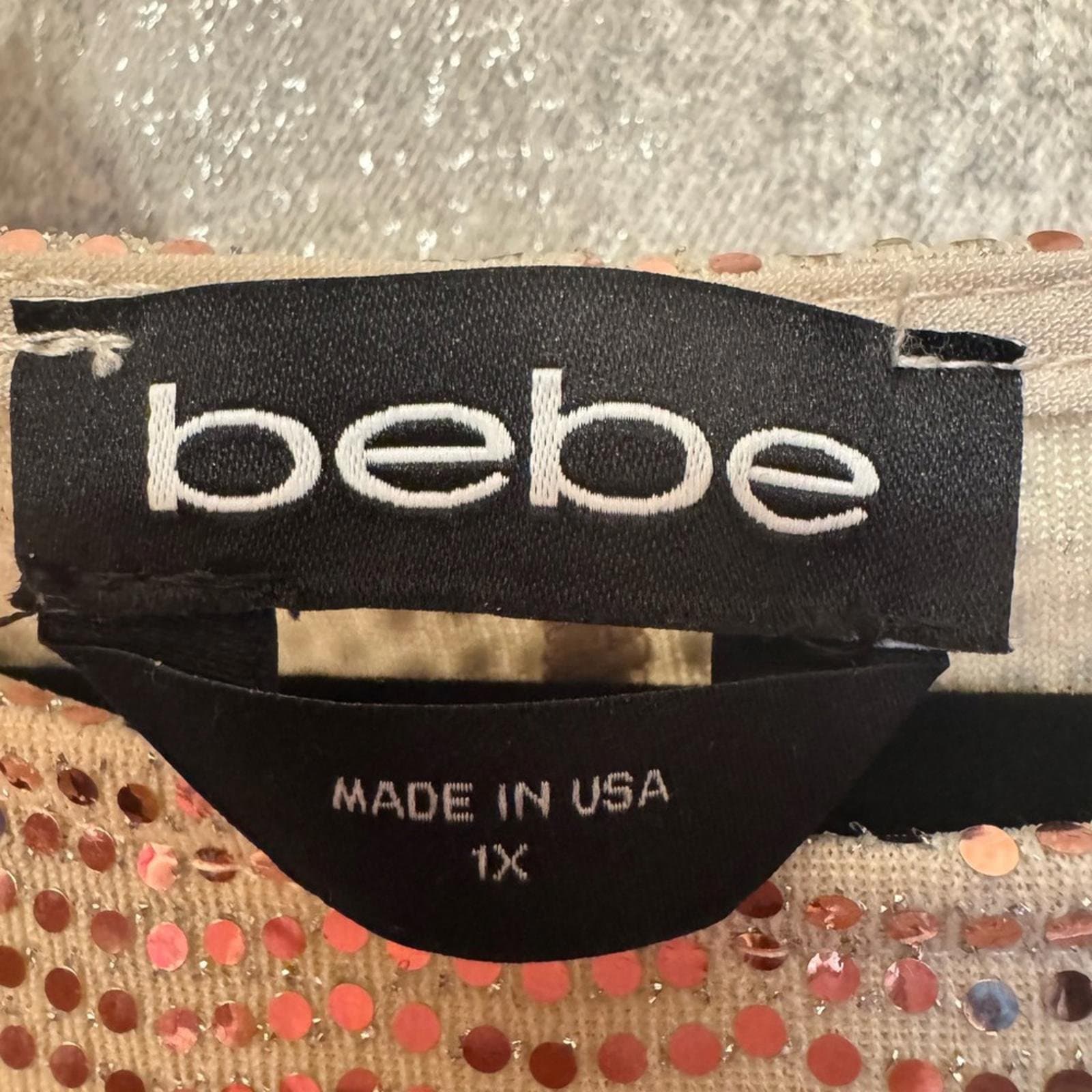 bebe Rose Gold Sequin Long Sleeve Dress - Thumbnail 3