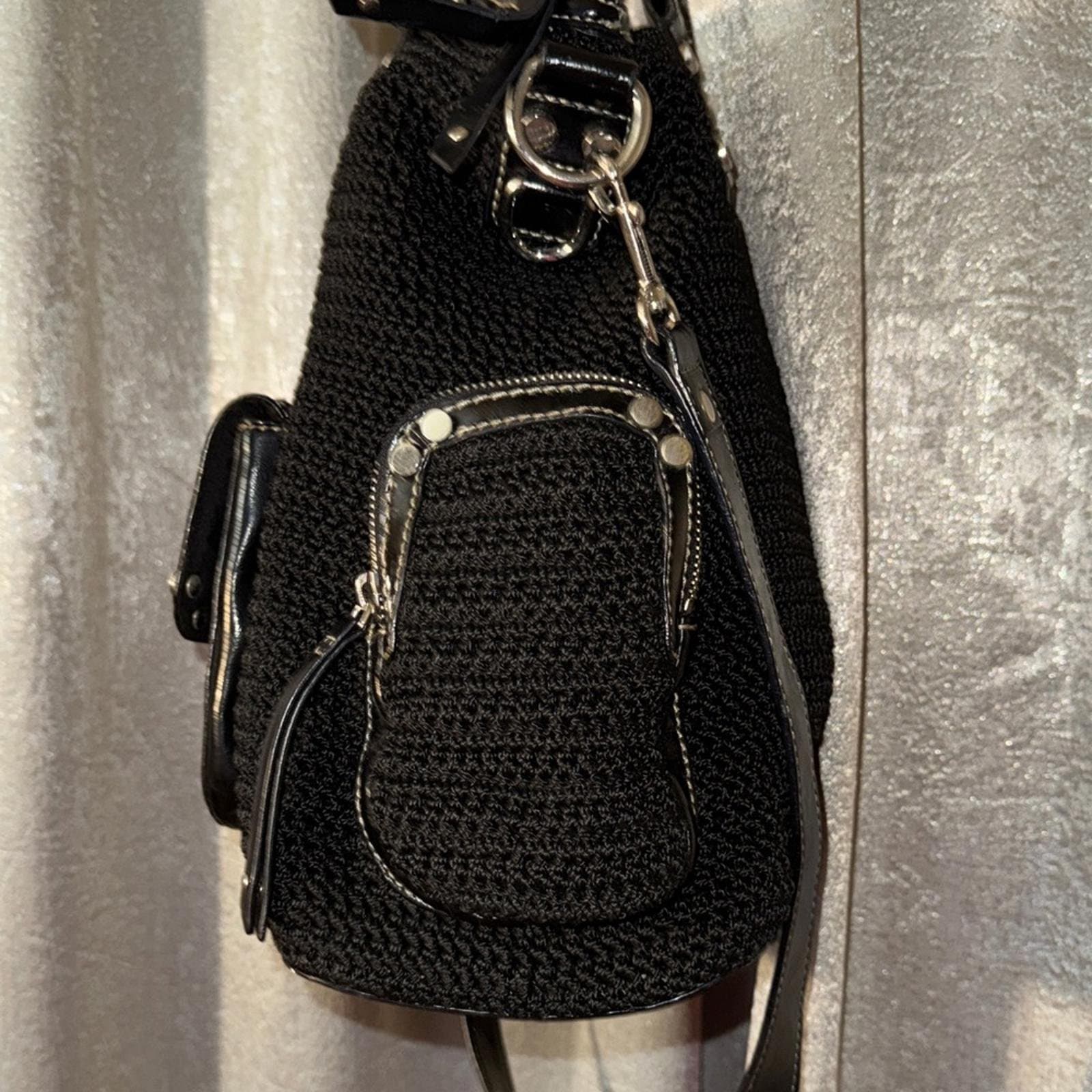 The Sak Black Knit Handbag - Thumbnail 4