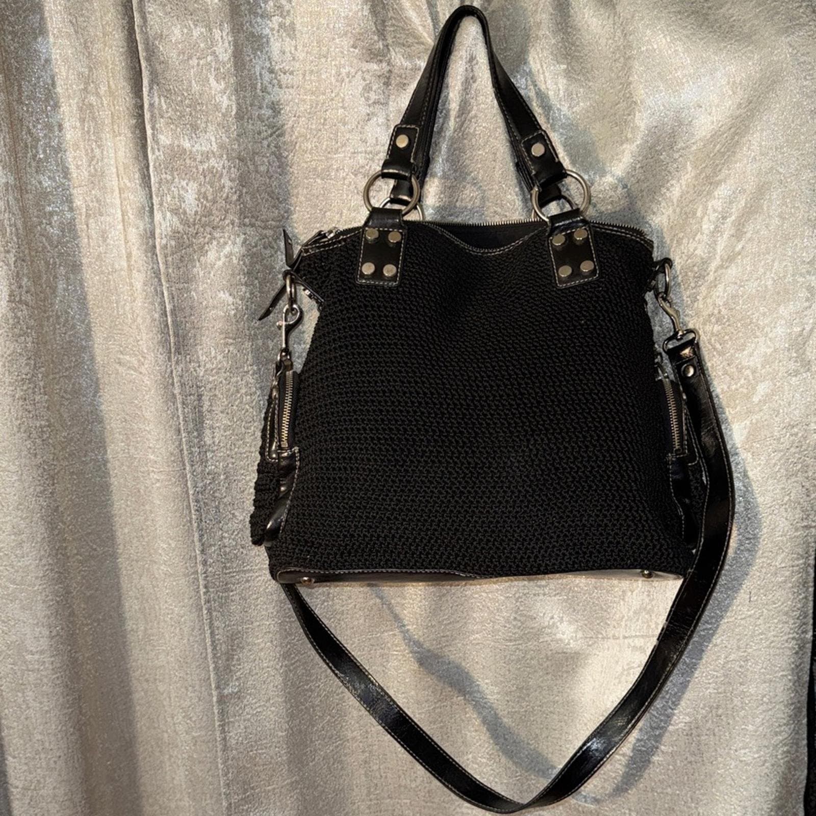 The Sak Black Knit Handbag - Thumbnail 3